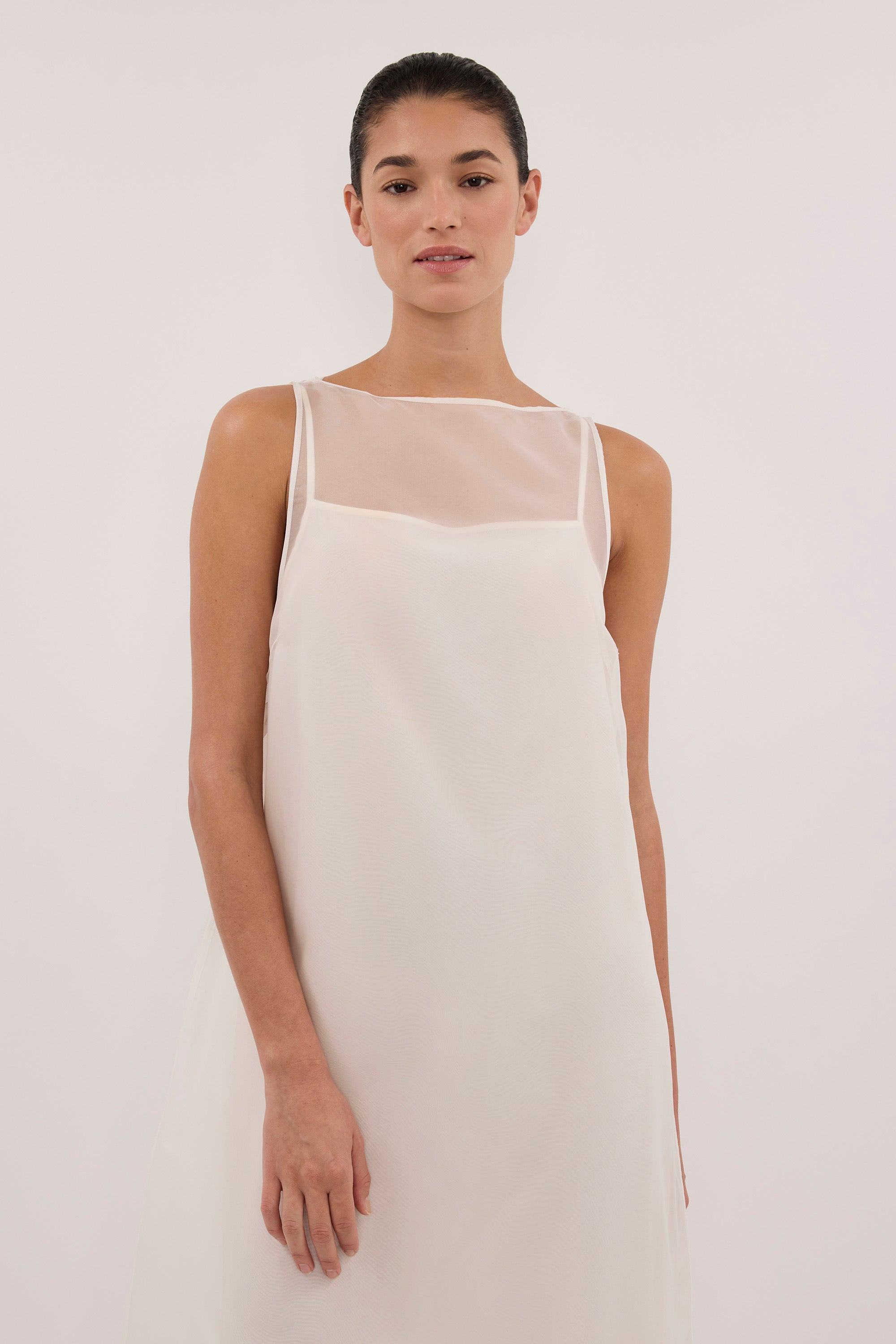 SIAN IVORY ORGANZA MIDI DRESS - PRE ORDER