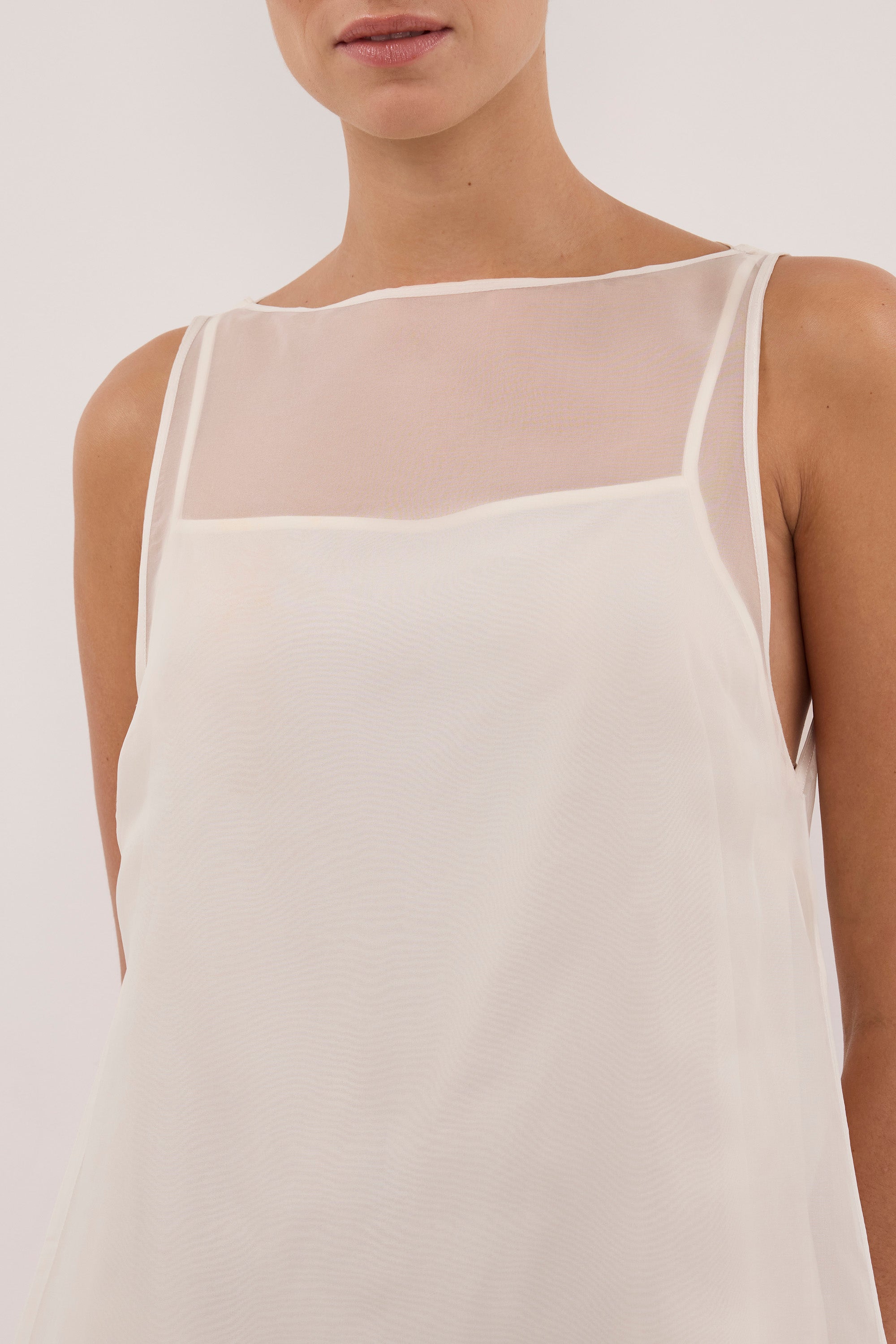 SIAN IVORY ORGANZA MIDI DRESS - PRE ORDER