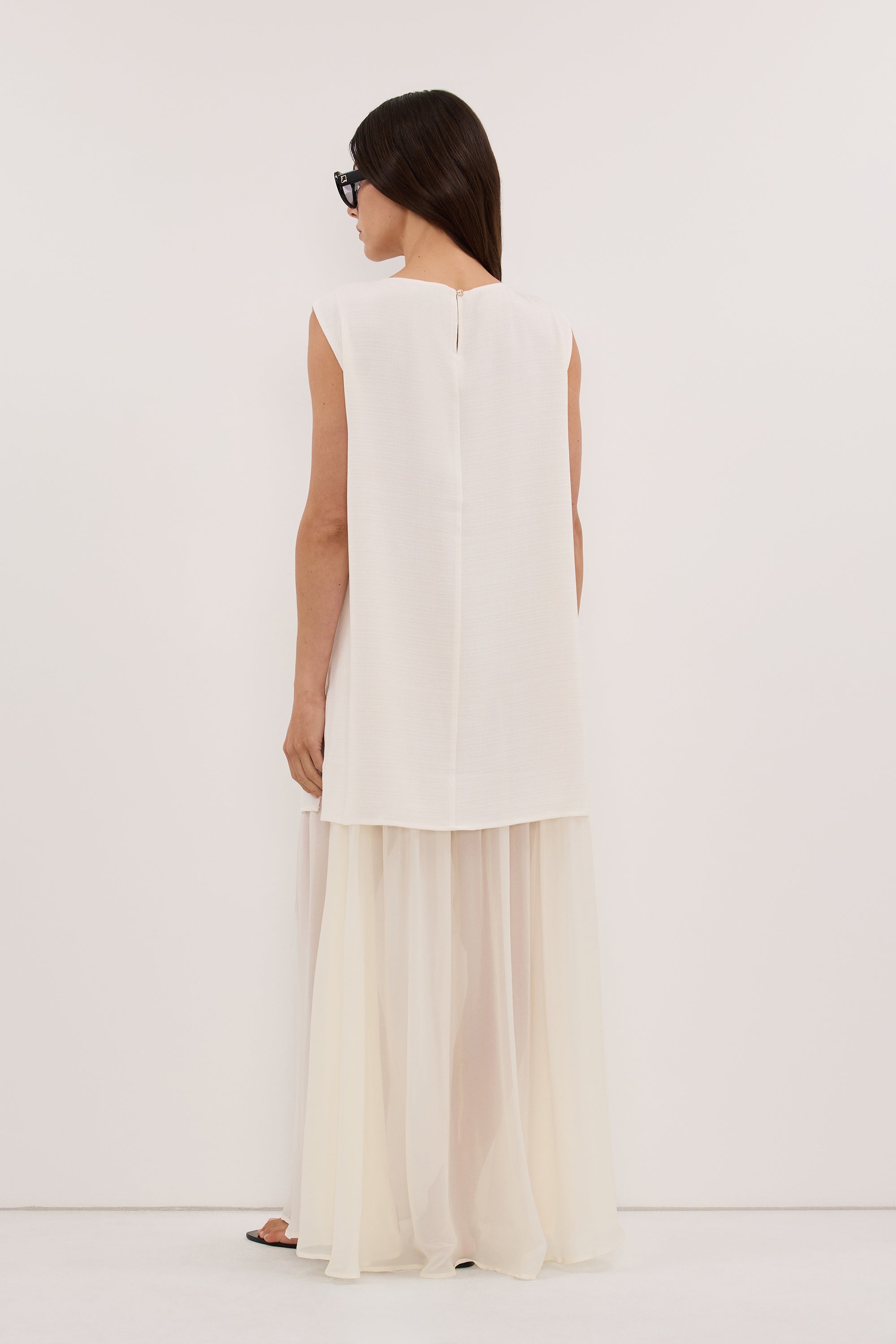 KAELIN IVORY HYBRID MIDI DRESS - PRE ORDER