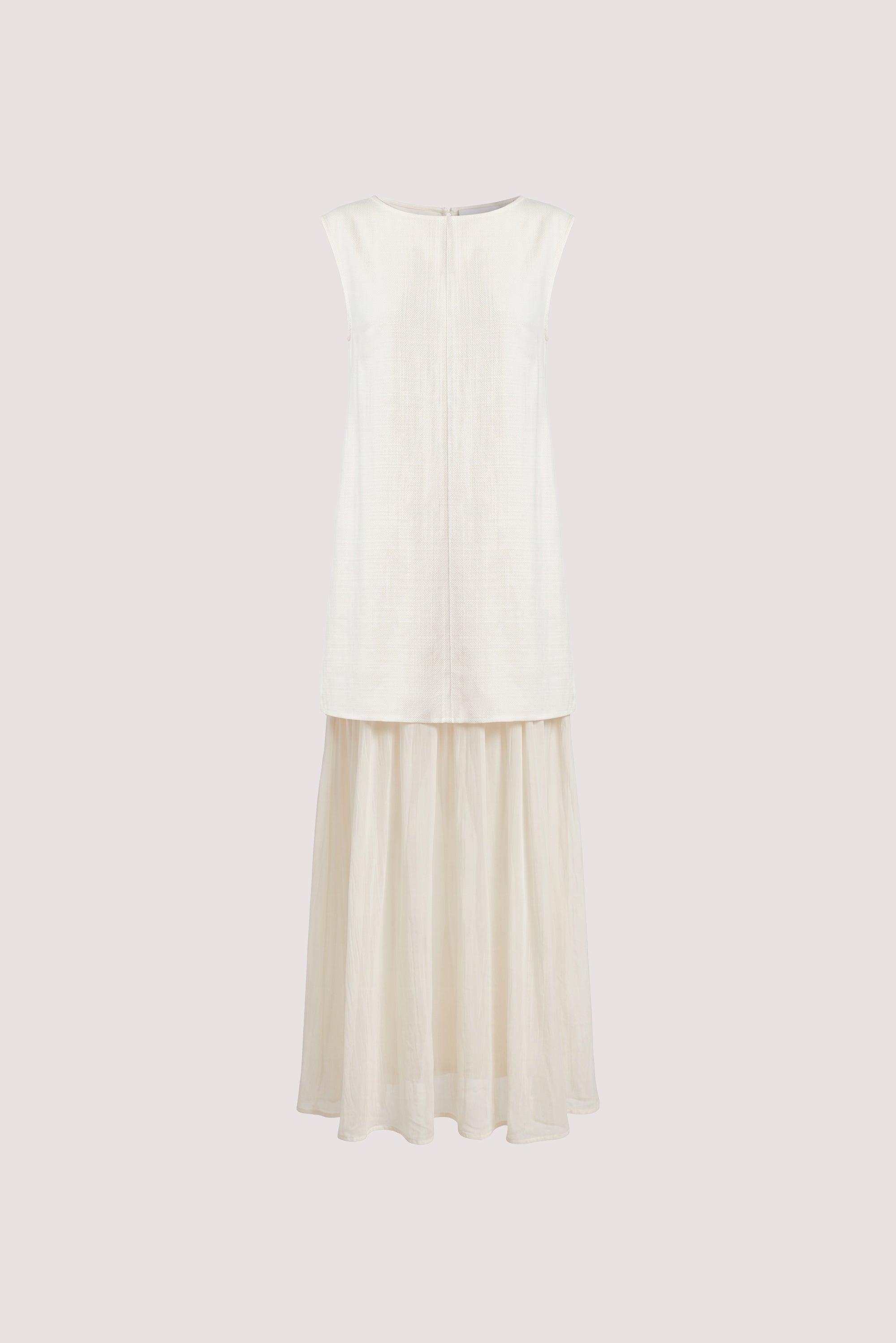 KAELIN IVORY HYBRID MIDI DRESS - PRE ORDER