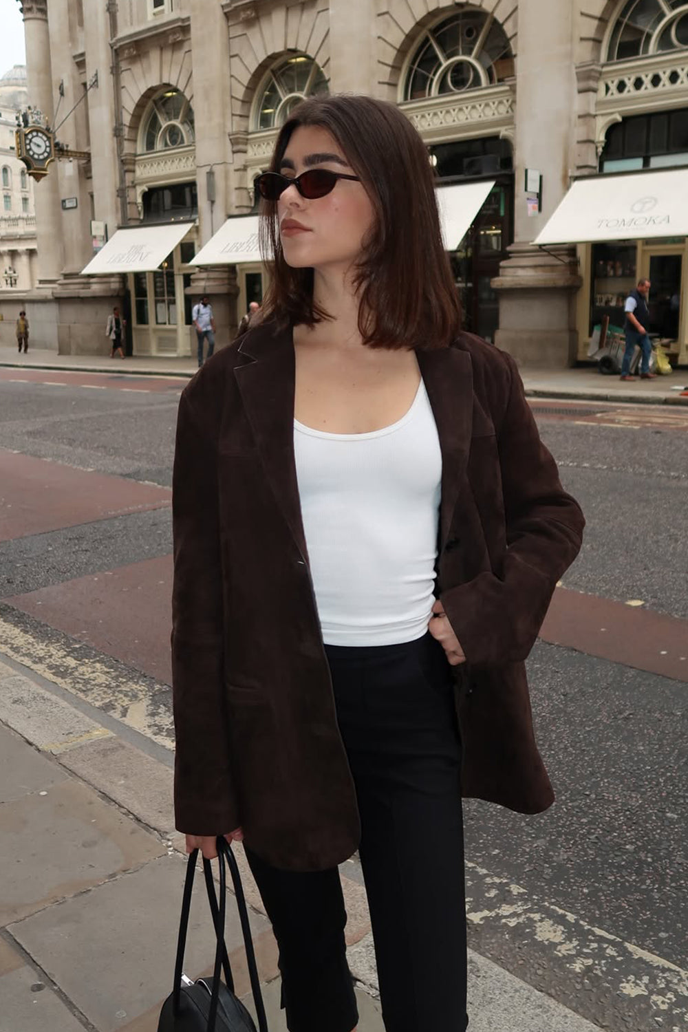 HENDRIX BITTER CHOC SUEDE JACKET – DISSH