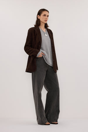 HENDRIX BITTER CHOC SUEDE JACKET