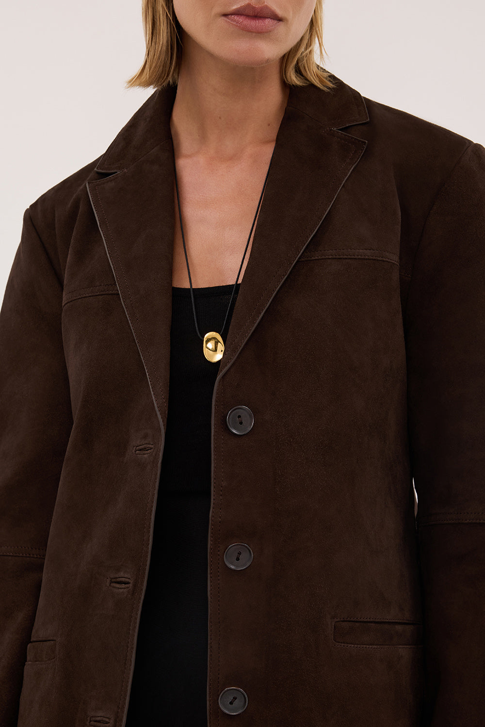 HENDRIX BITTER CHOC SUEDE JACKET – DISSH