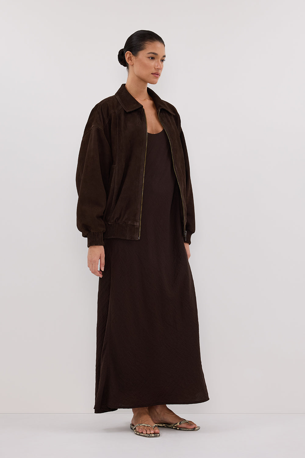 DALTON BITTER CHOC SUEDE BOMBER