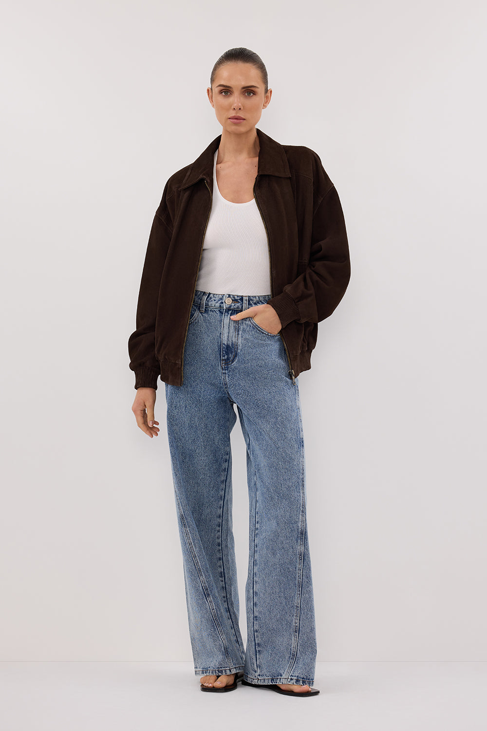 DALTON BITTER CHOC SUEDE BOMBER