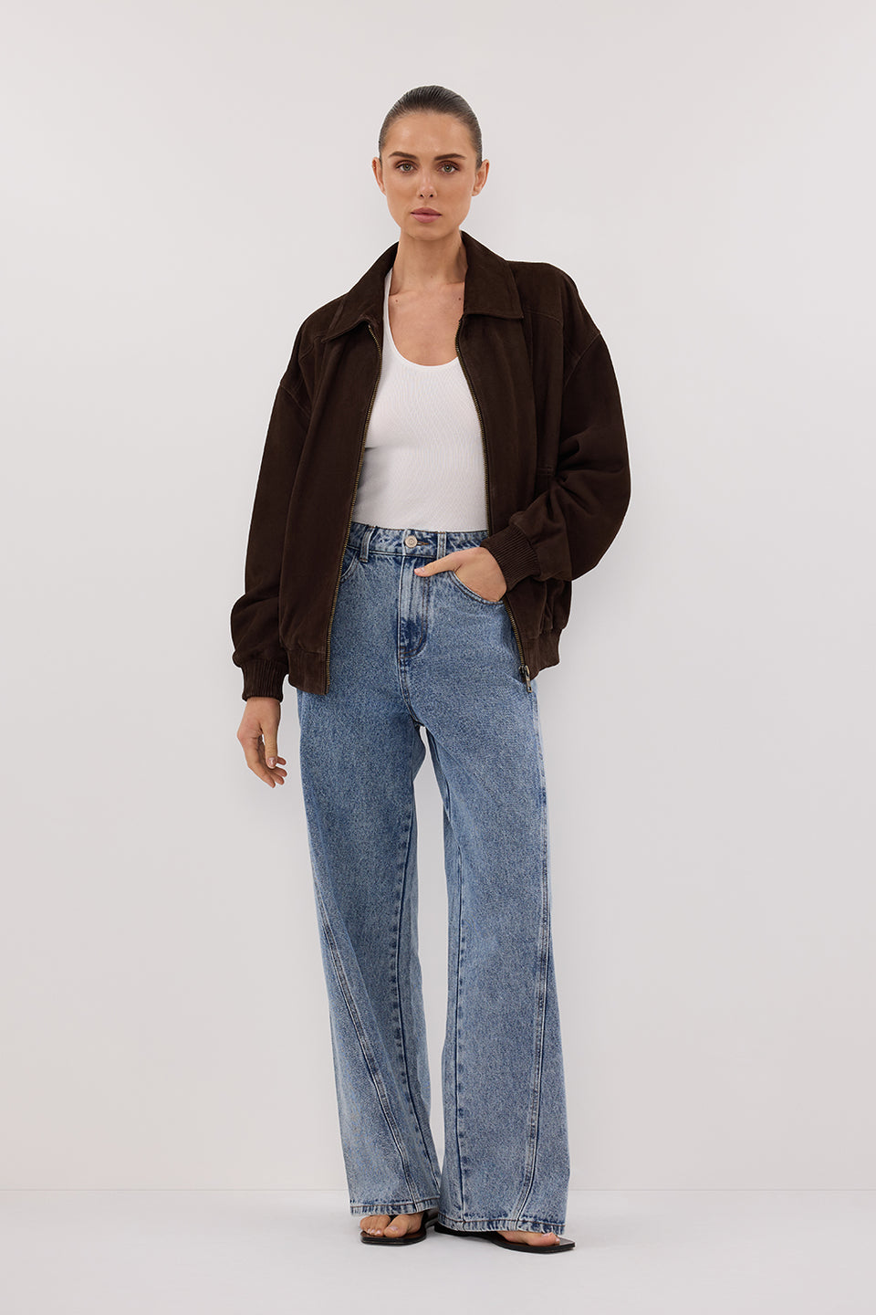 DALTON BITTER CHOC SUEDE BOMBER