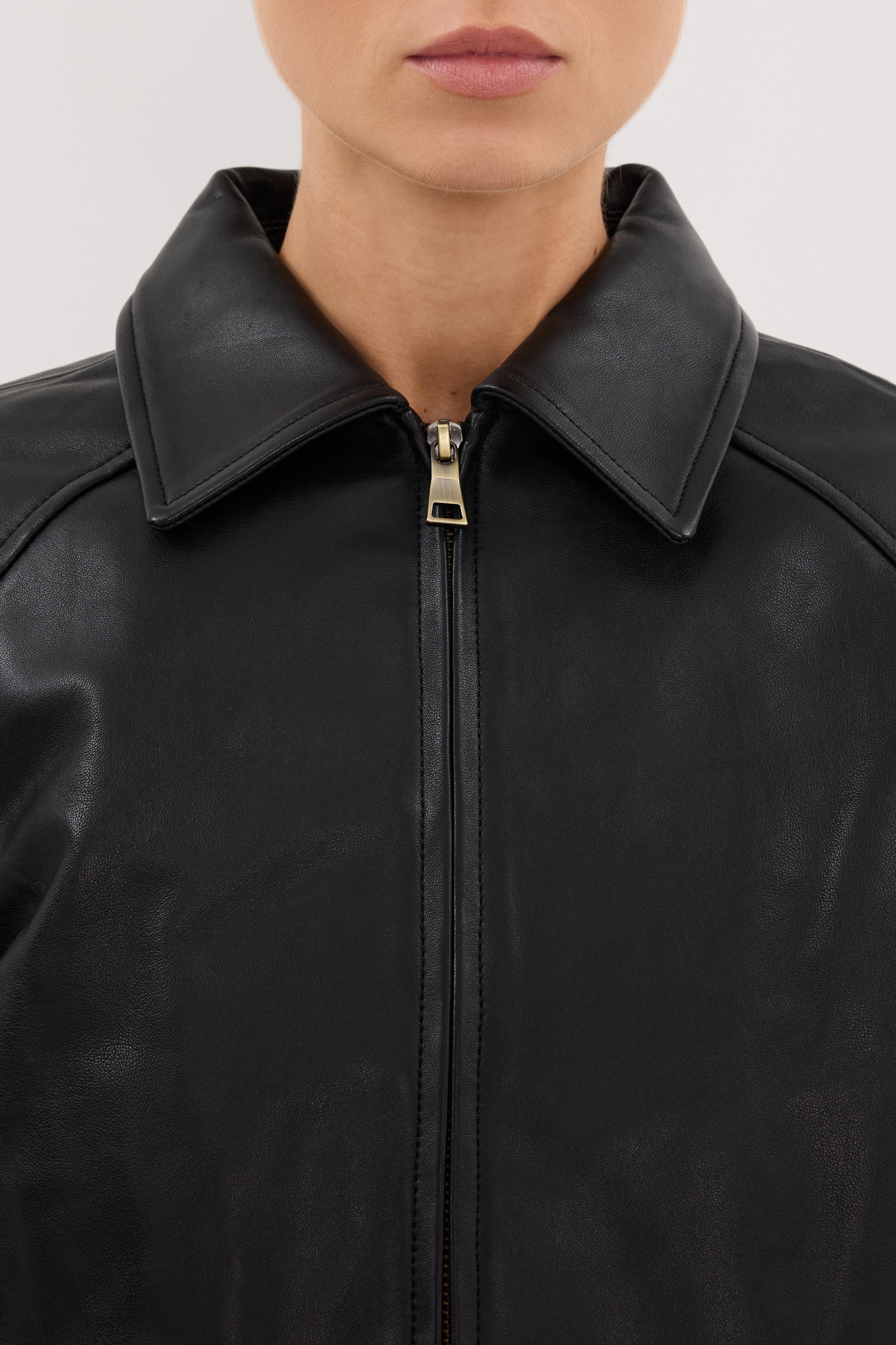 FREYA BLACK CROPPED LEATHER JACKET