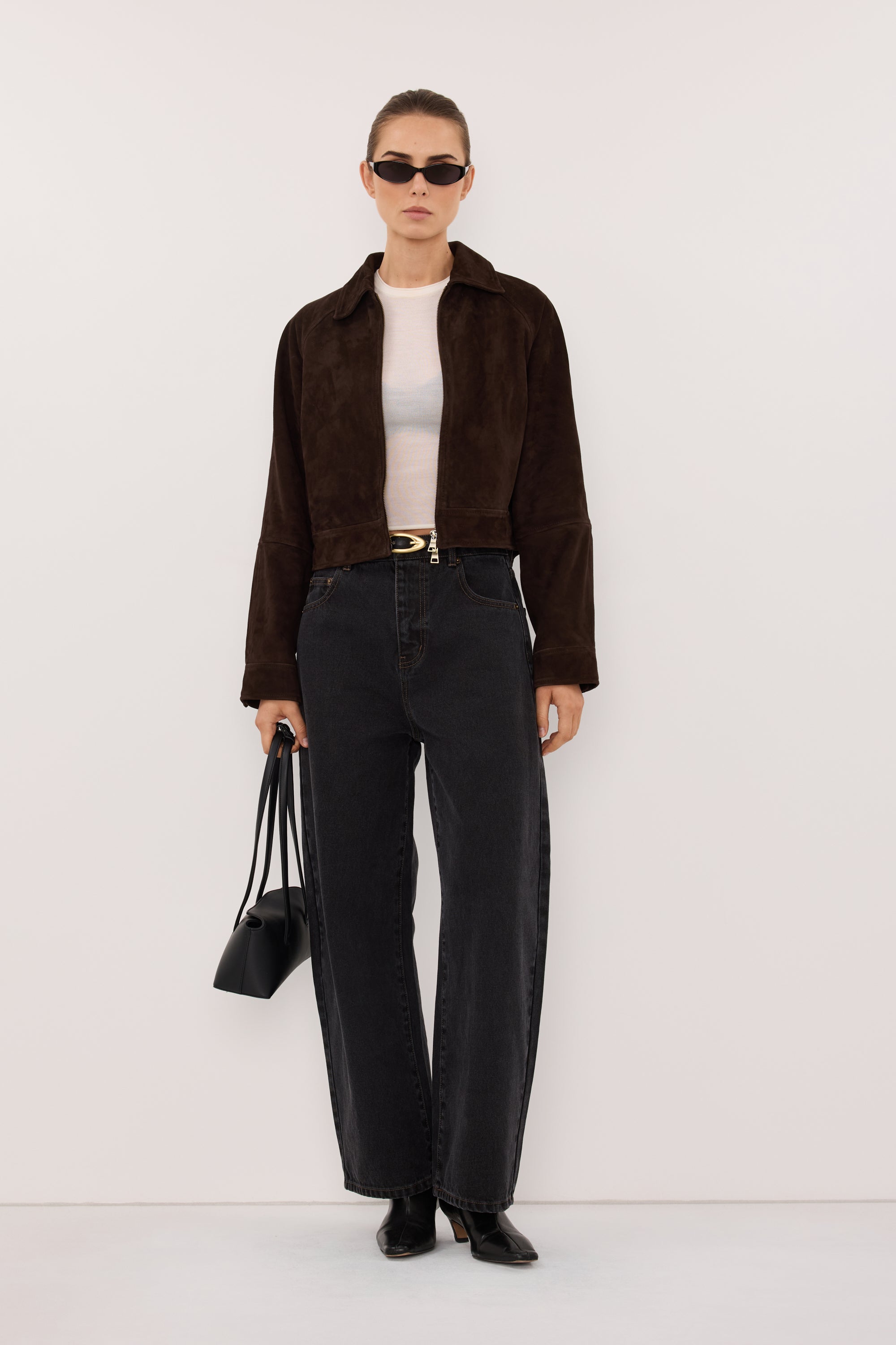 ジャケット・アウター FRKM SCD Nightblade Cropped Jacket MAEVE B.CHOC SUEDE CROPPED JACKET – DISSH