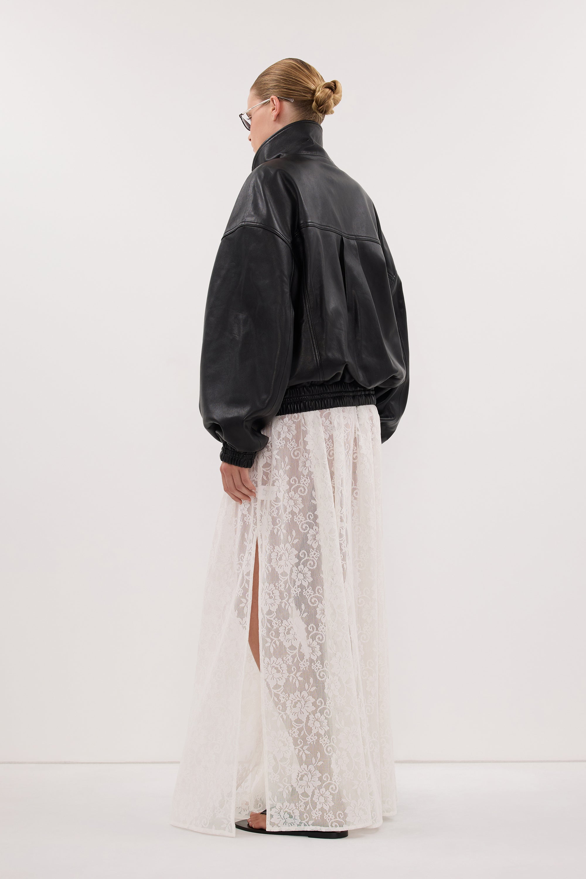 SERIN BLACK LEATHER BOMBER JACKET - PRE ORDER