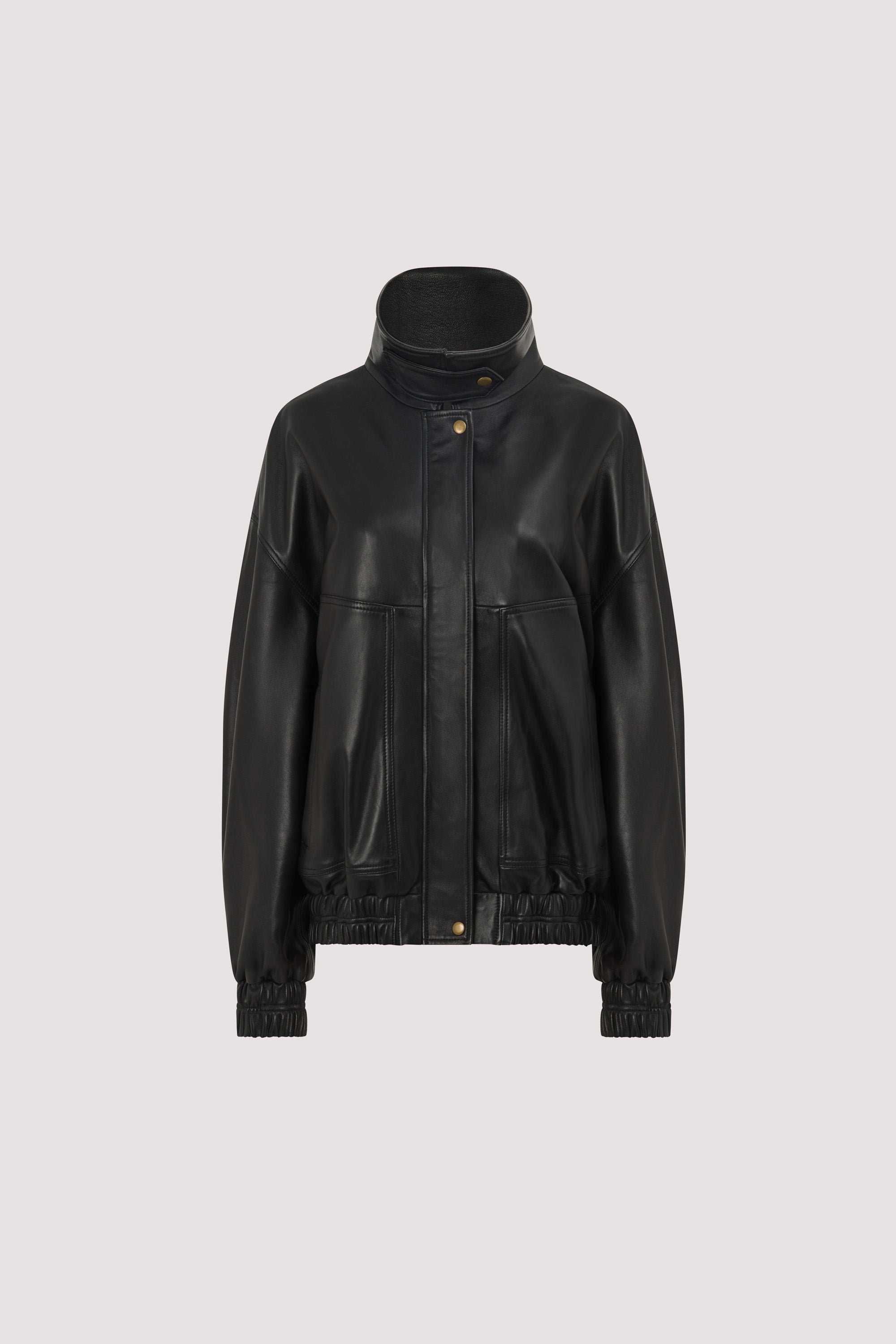 SERIN BLACK LEATHER BOMBER JACKET - PRE ORDER