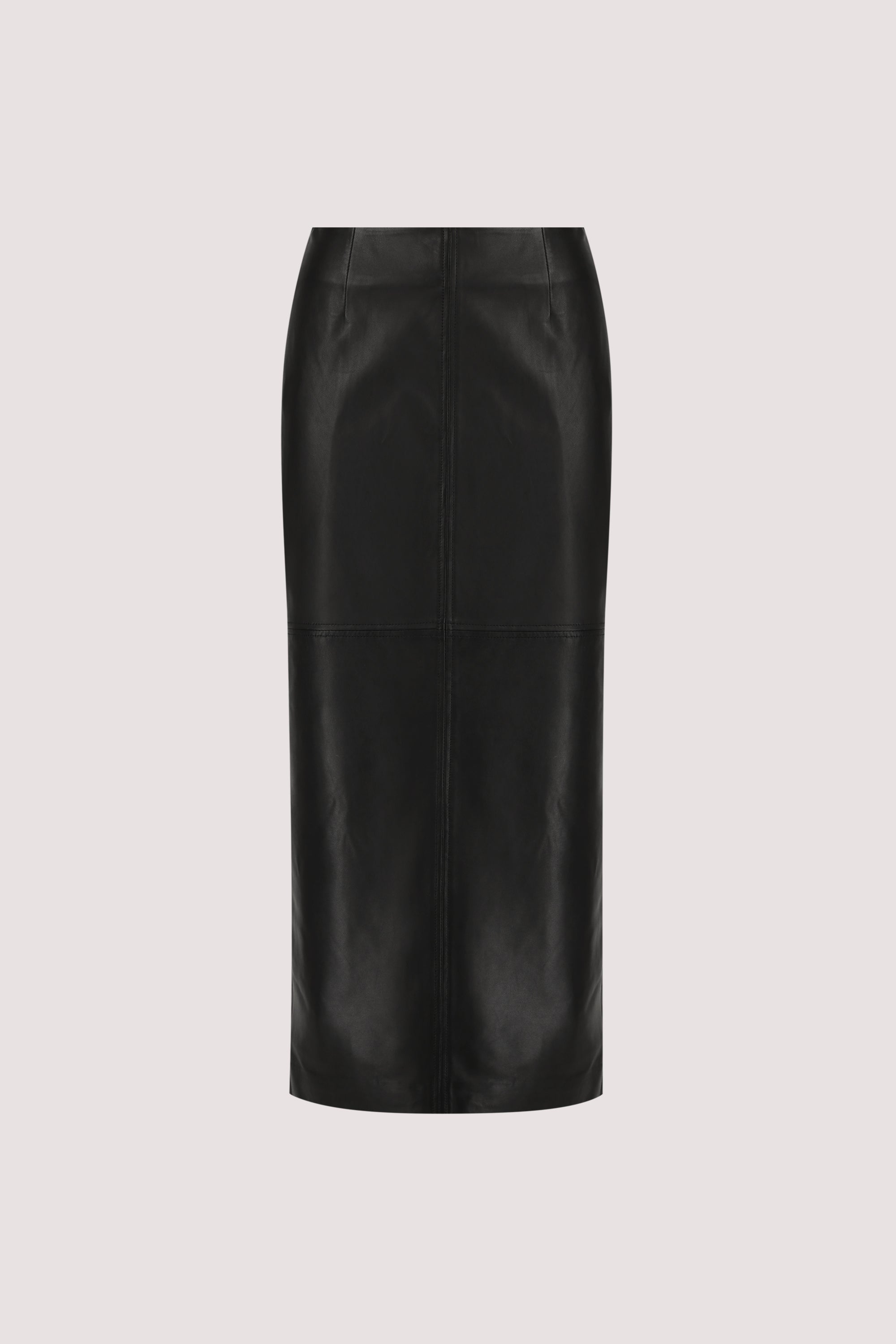 COOPER BLACK LEATHER MIDI SKIRT