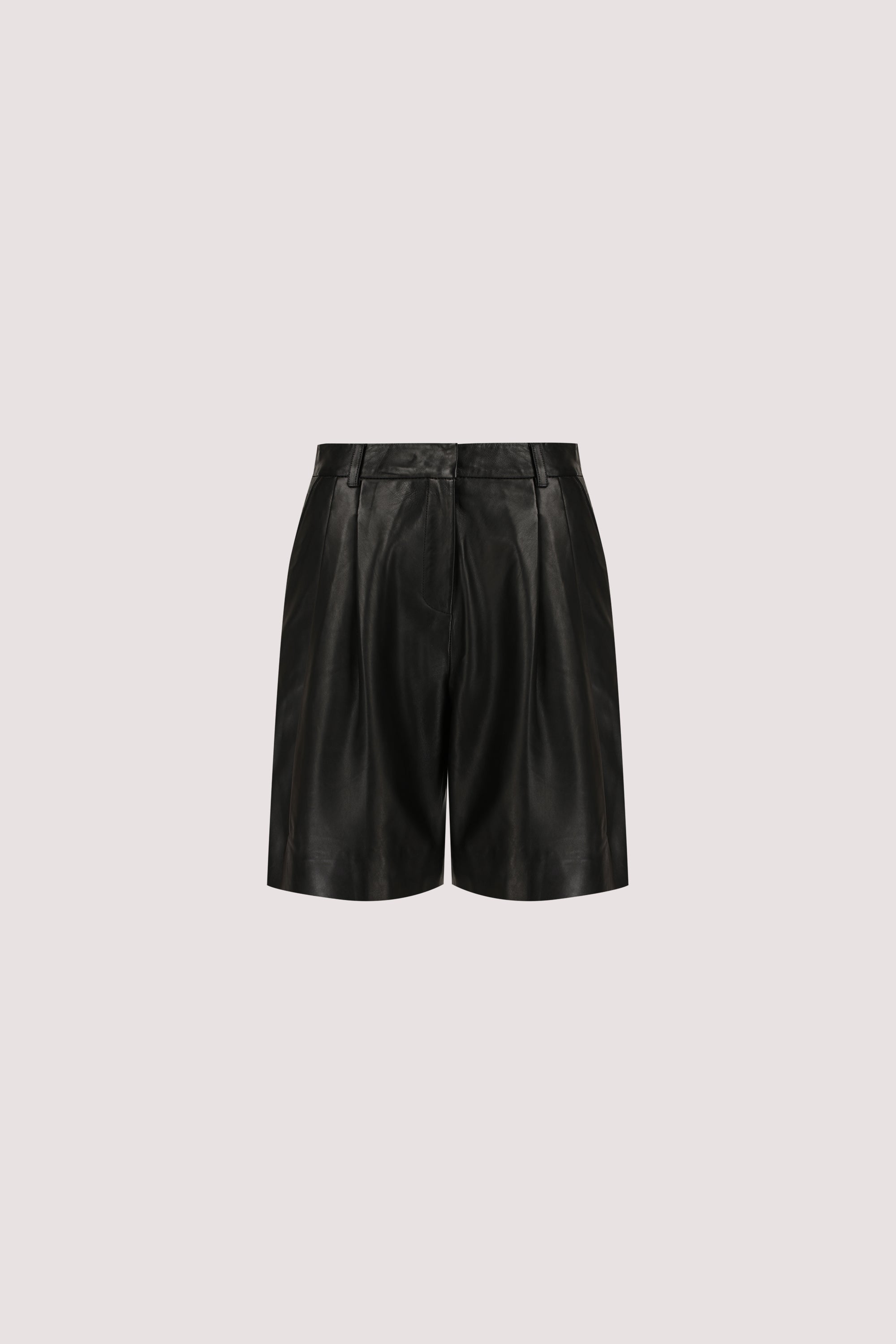 MAYFAIR BLACK LEATHER BERMUDA SHORT