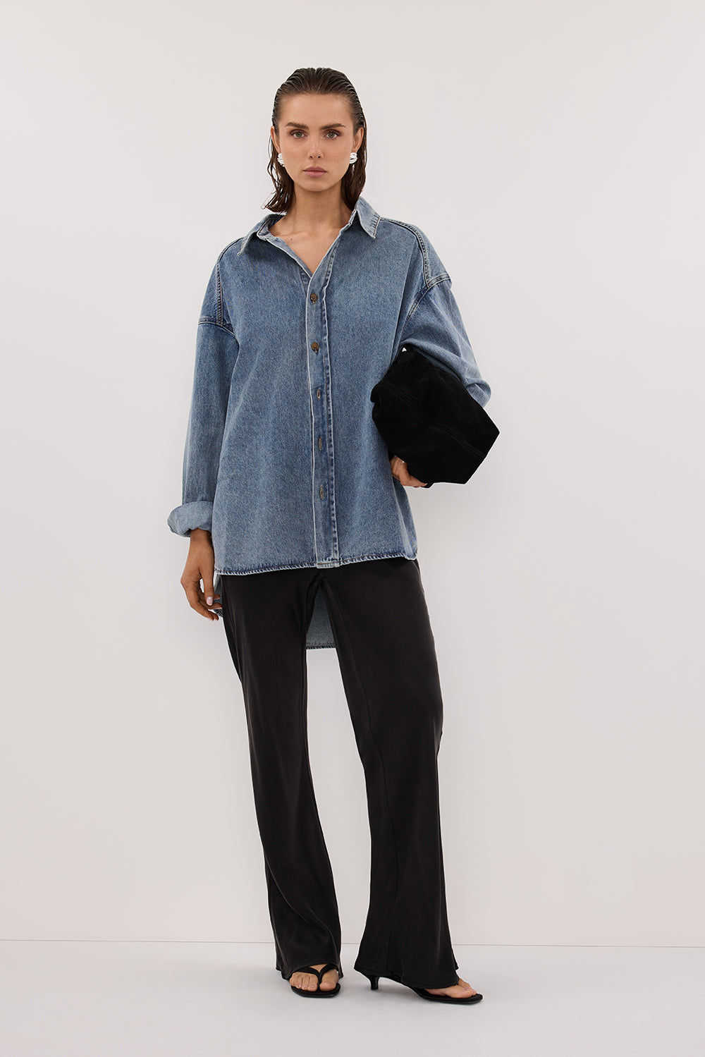 ASHTON CLASSIC BLUE OVERSIZED DENIM SHIRT