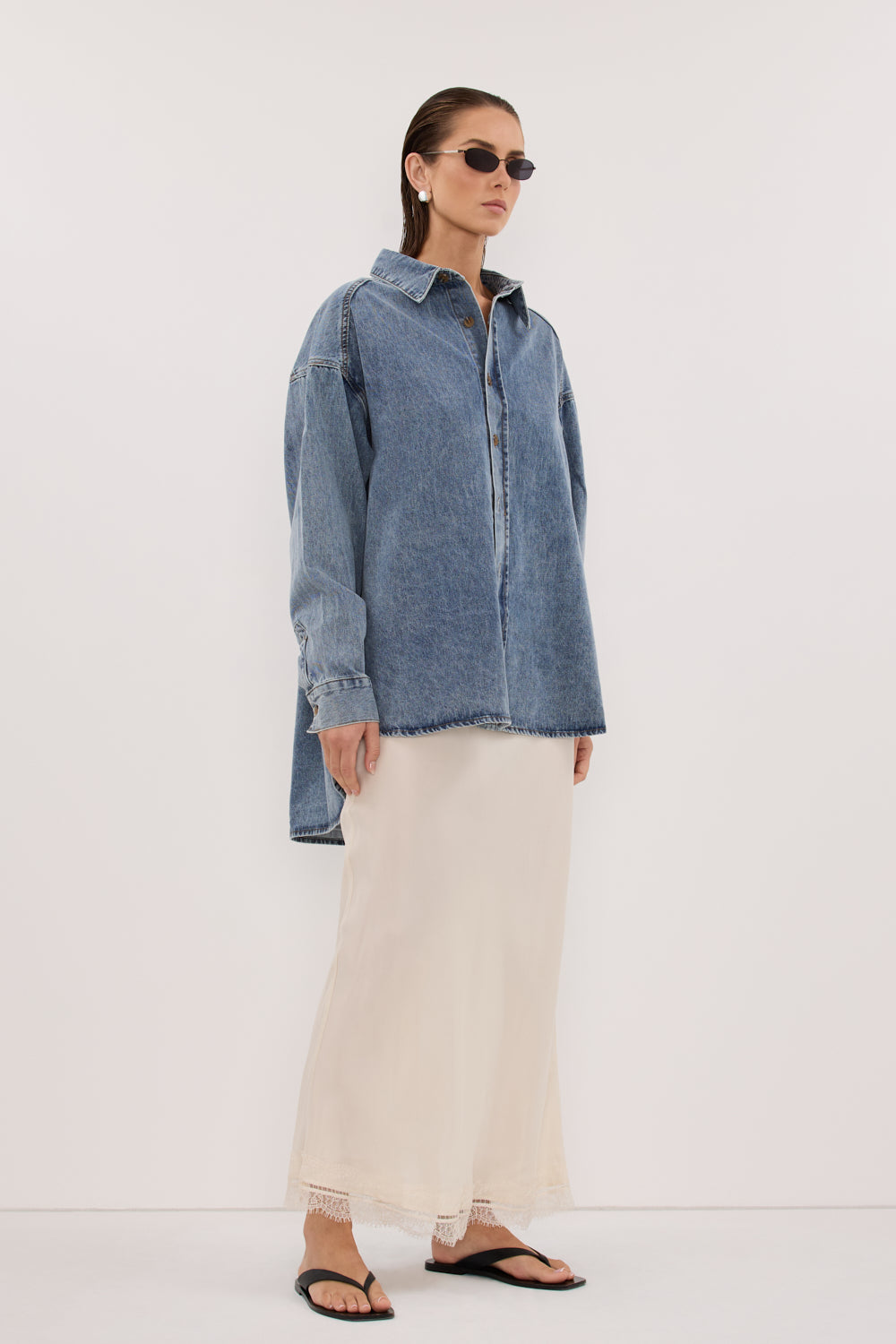 ASHTON CLASSIC BLUE OVERSIZED DENIM SHIRT