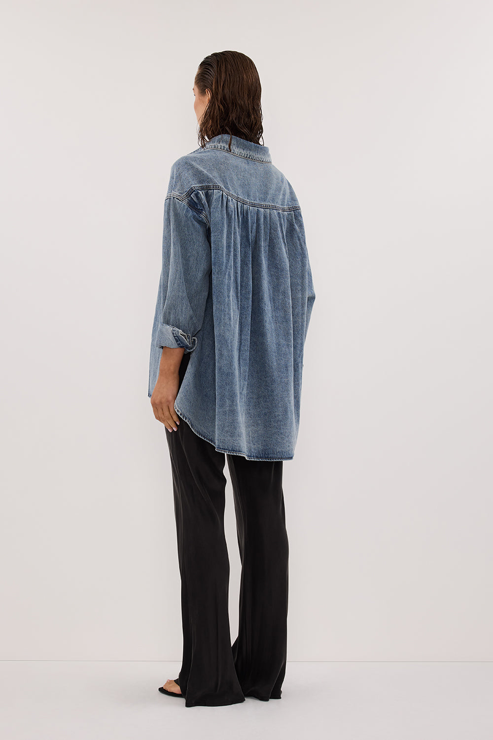 ASHTON CLASSIC BLUE OVERSIZED DENIM SHIRT