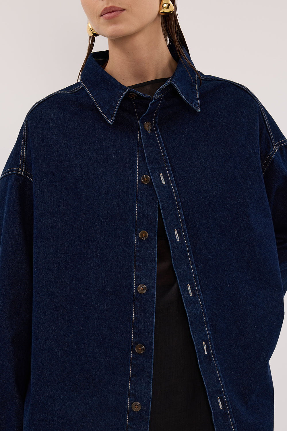 ASHTON INDIGO OVERSIZED DENIM SHIRT