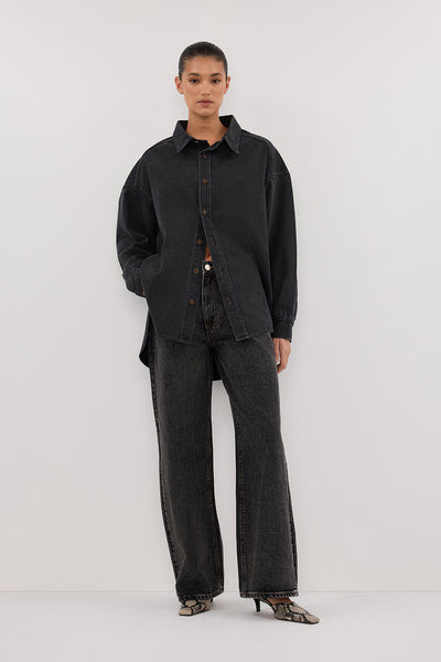 ASHTON WASHED BLACK DENIM SHIRT – DISSH