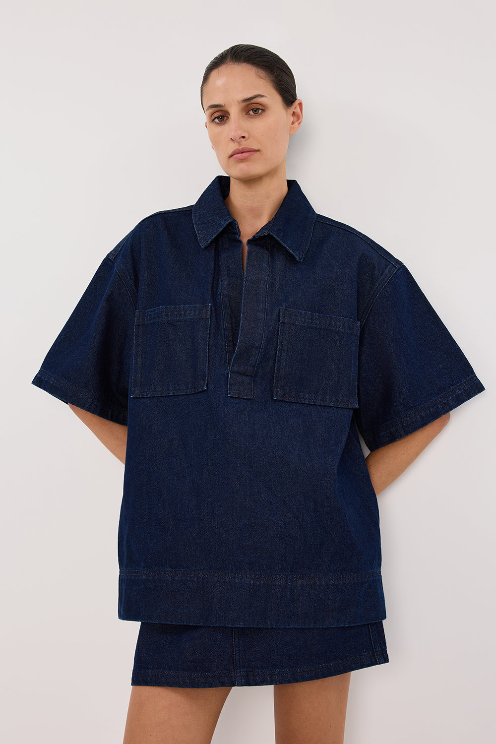 MASON INDIGO BOXY DENIM SHIRT