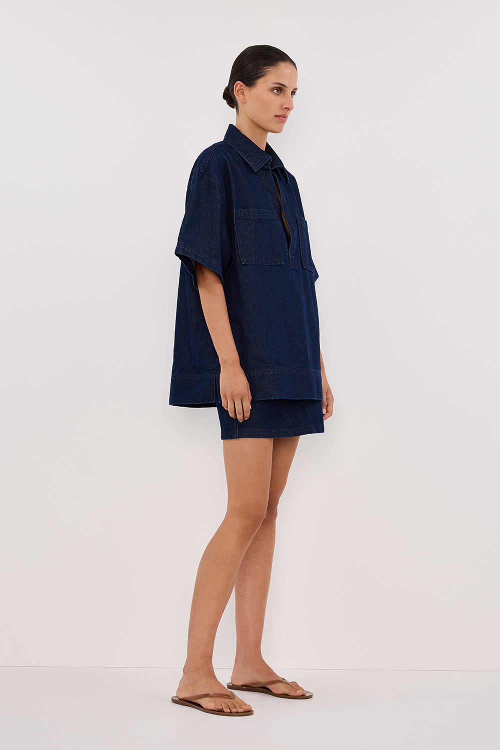 MASON INDIGO BOXY DENIM SHIRT