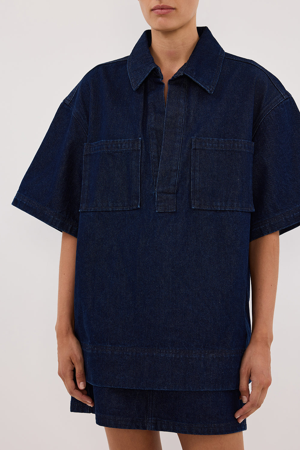 MASON INDIGO BOXY DENIM SHIRT