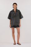 MASON WASHED BLACK BOXY DENIM SHIRT