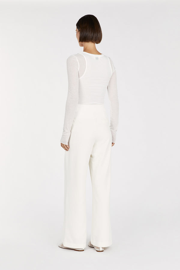 JUDE OFF WHITE SLEEVED LAYER TOP | Dissh