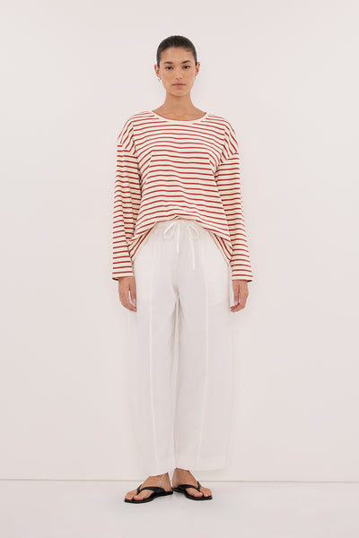 Aude wearing NOLA SAHARA STRIPE LONG SLEEVE TEE