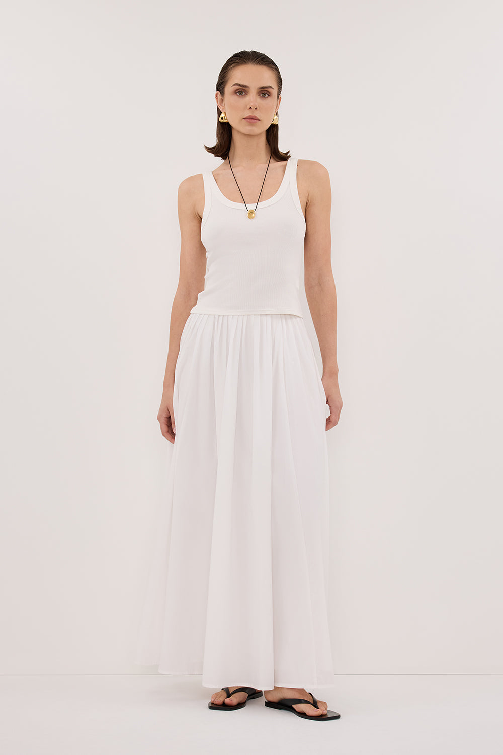 PHOEBE OFF WHITE SCOOP NECK TANK TOP