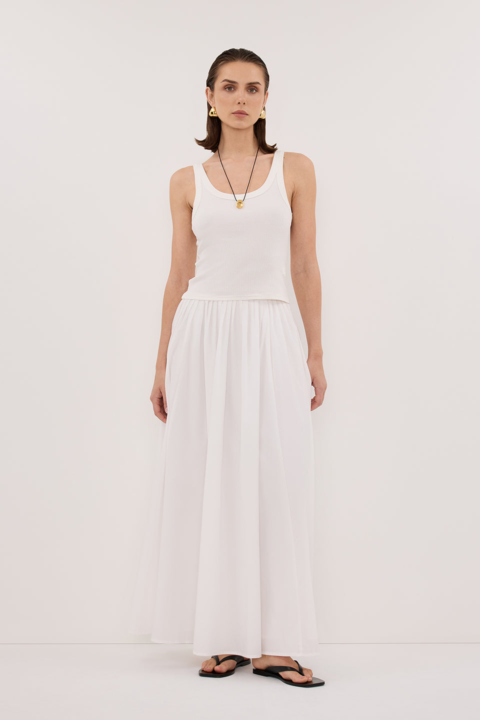 PHOEBE OFF WHITE SCOOP NECK TANK TOP