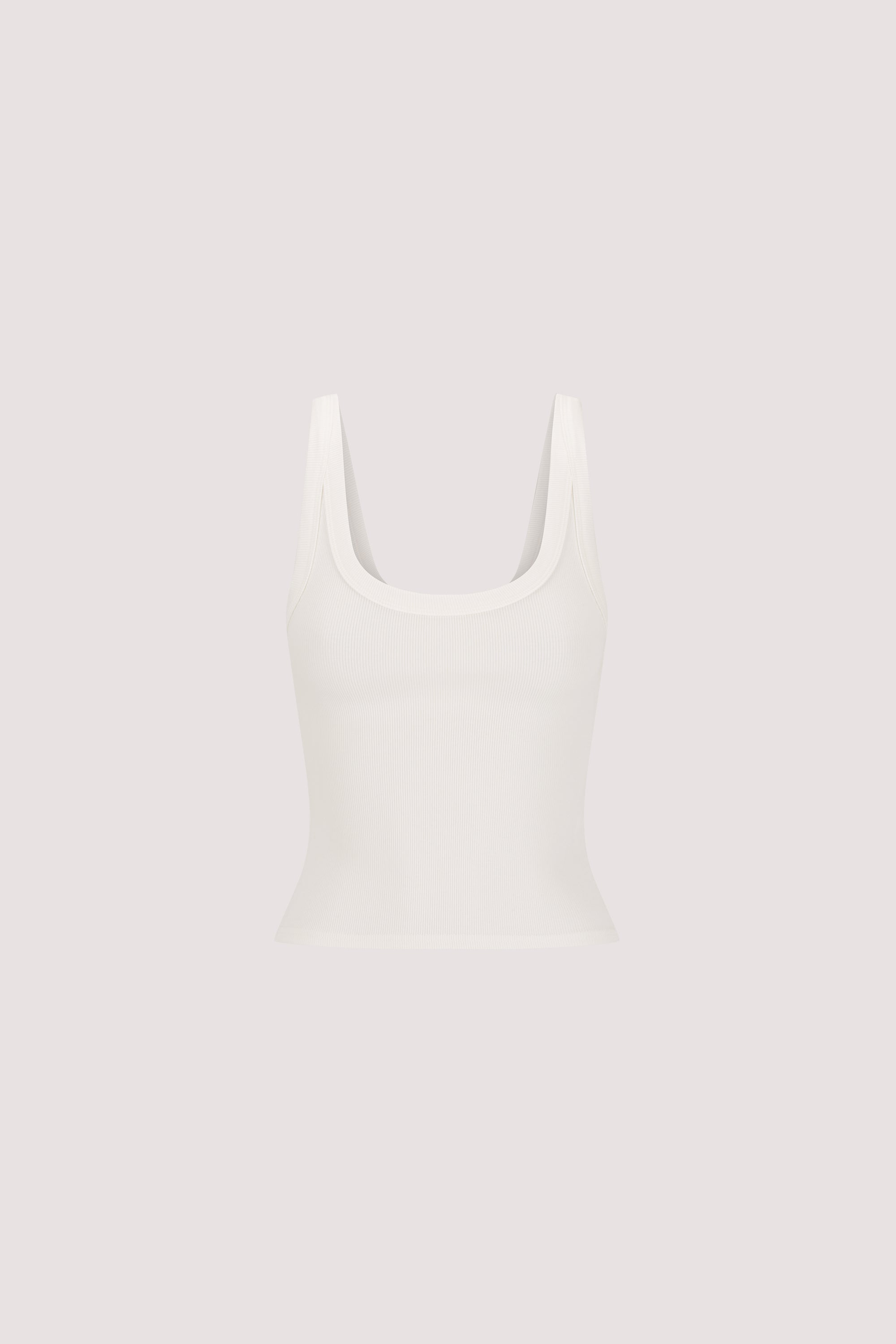 PHOEBE OFF WHITE SCOOP NECK TANK TOP