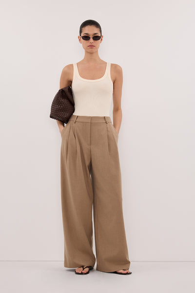 Aude wearing PHOEBE SANDSTONE SCOOP NECK TANK TOP