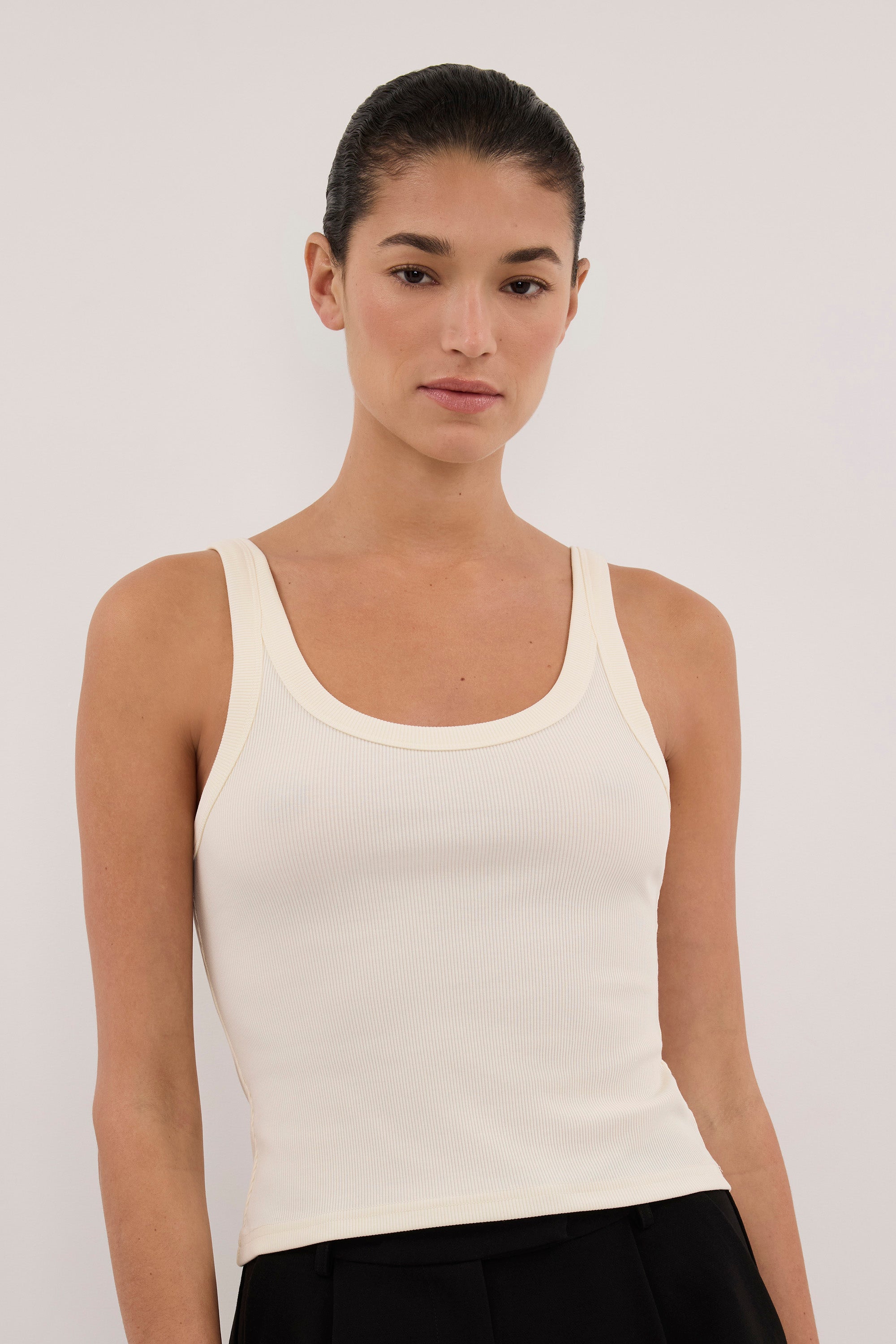 PHOEBE STRAW SCOOP NECK TANK TOP