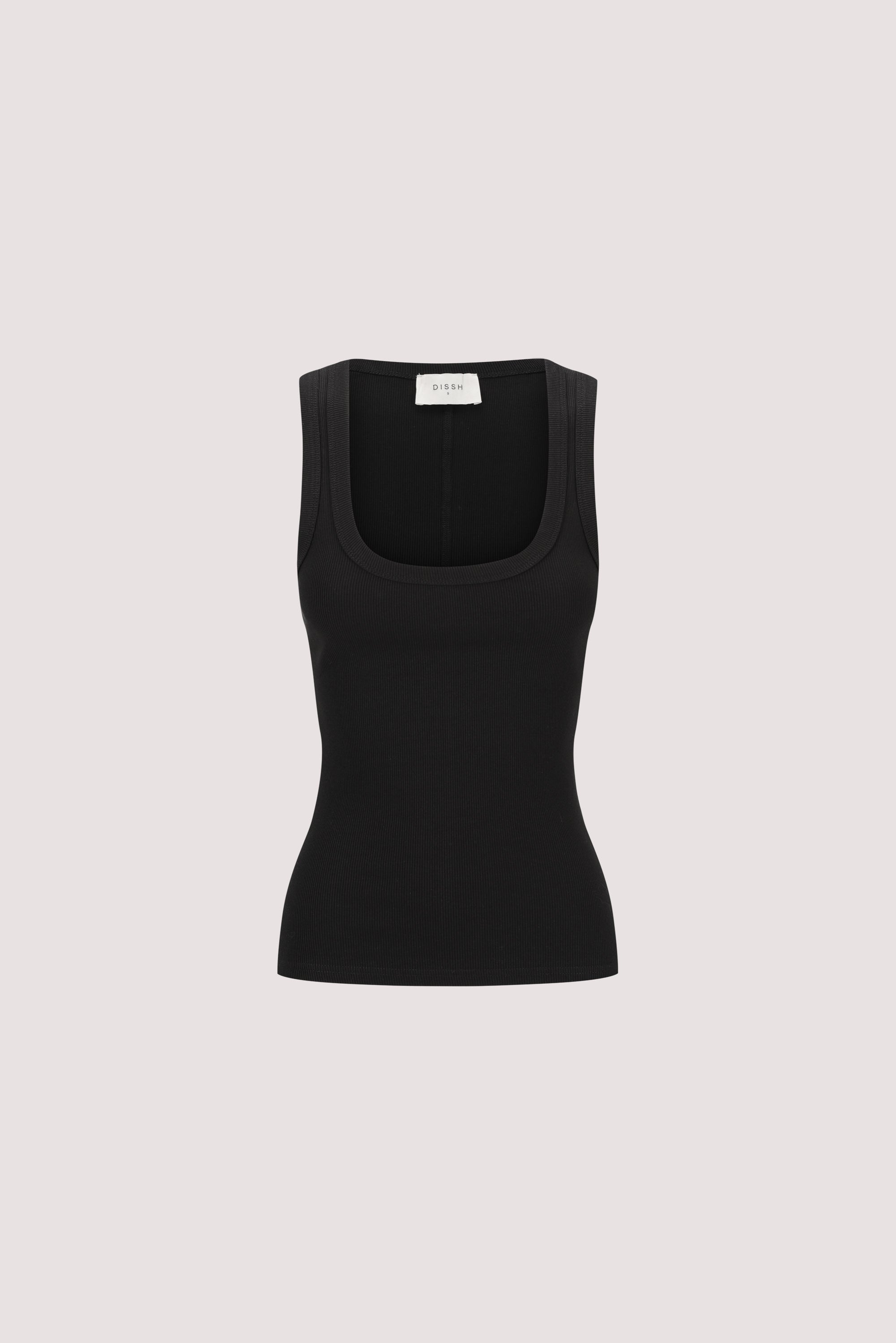 CLARA BLACK SCOOP NECK TANK TOP