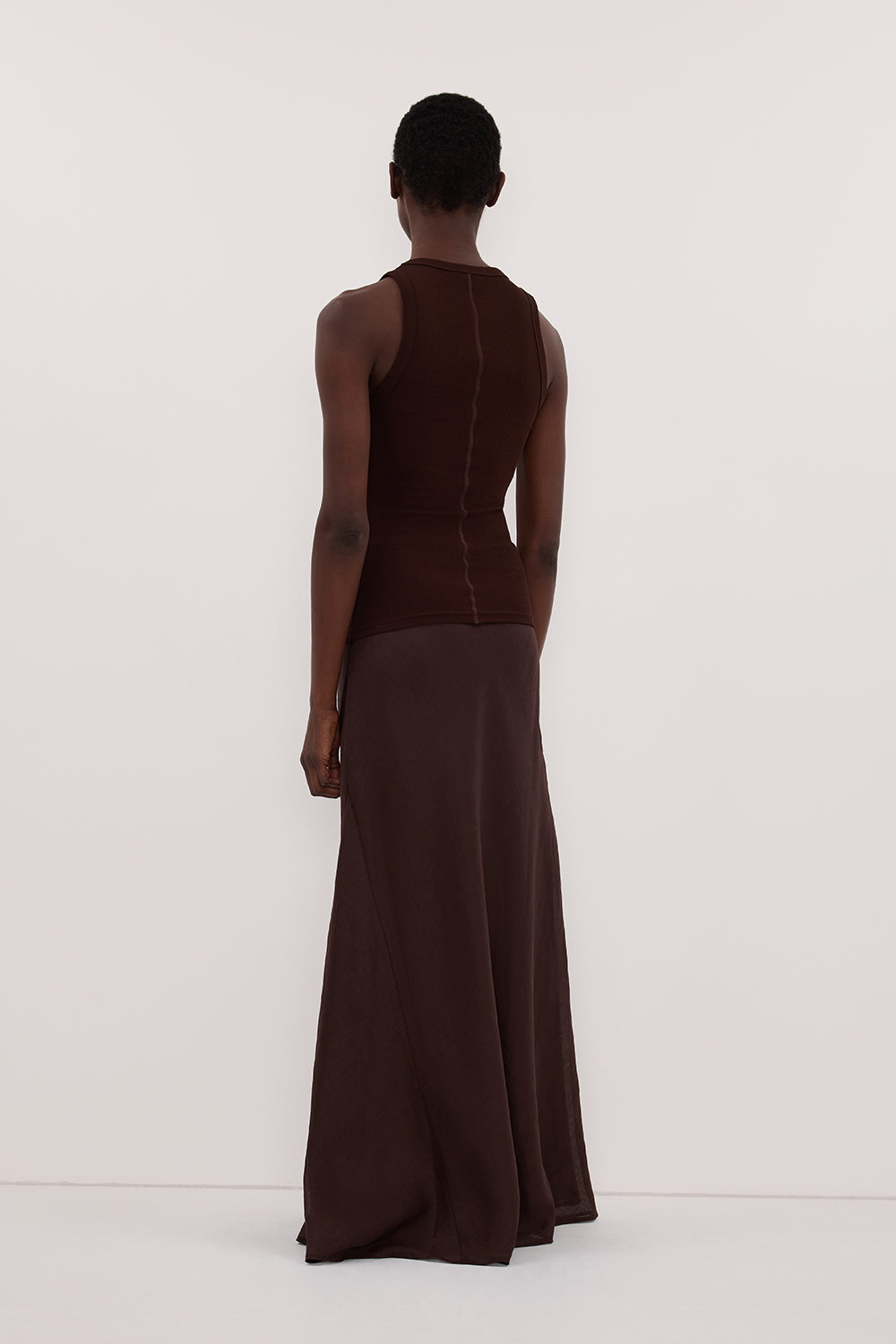 CLARA BURNT CHOC SCOOP NECK TANK TOP