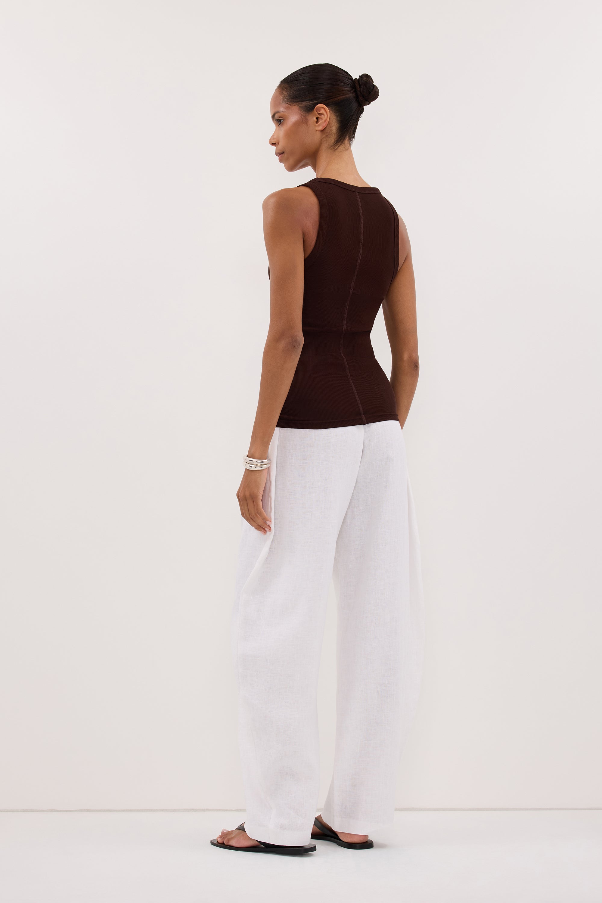 CLARA BURNT CHOC SCOOP NECK TANK TOP