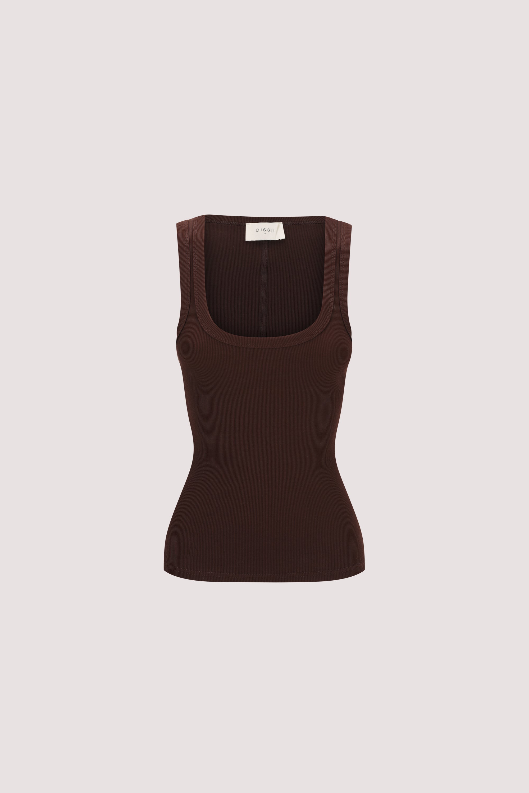 CLARA BURNT CHOC SCOOP NECK TANK TOP