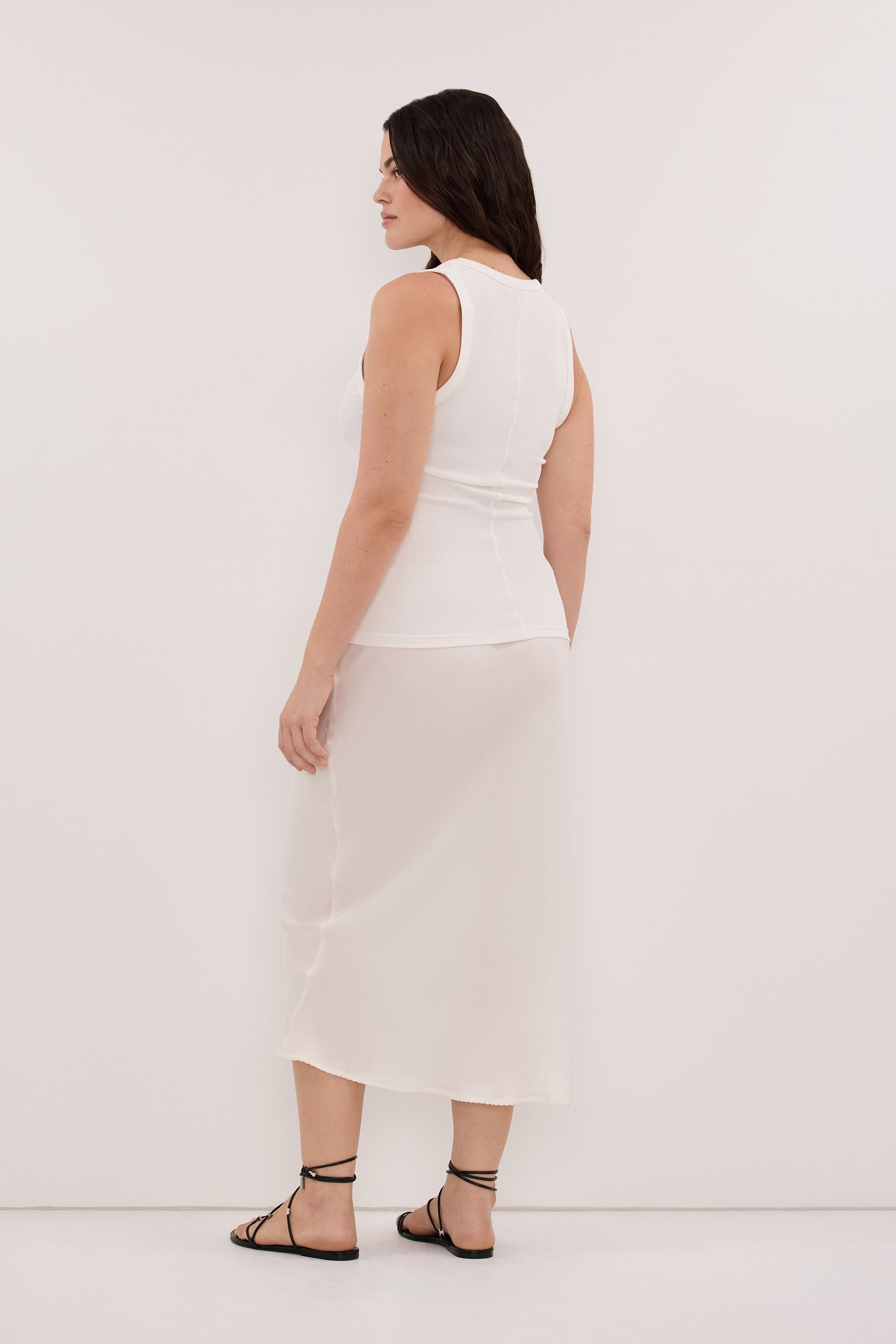 CLARA OFF WHITE SCOOP NECK TANK TOP