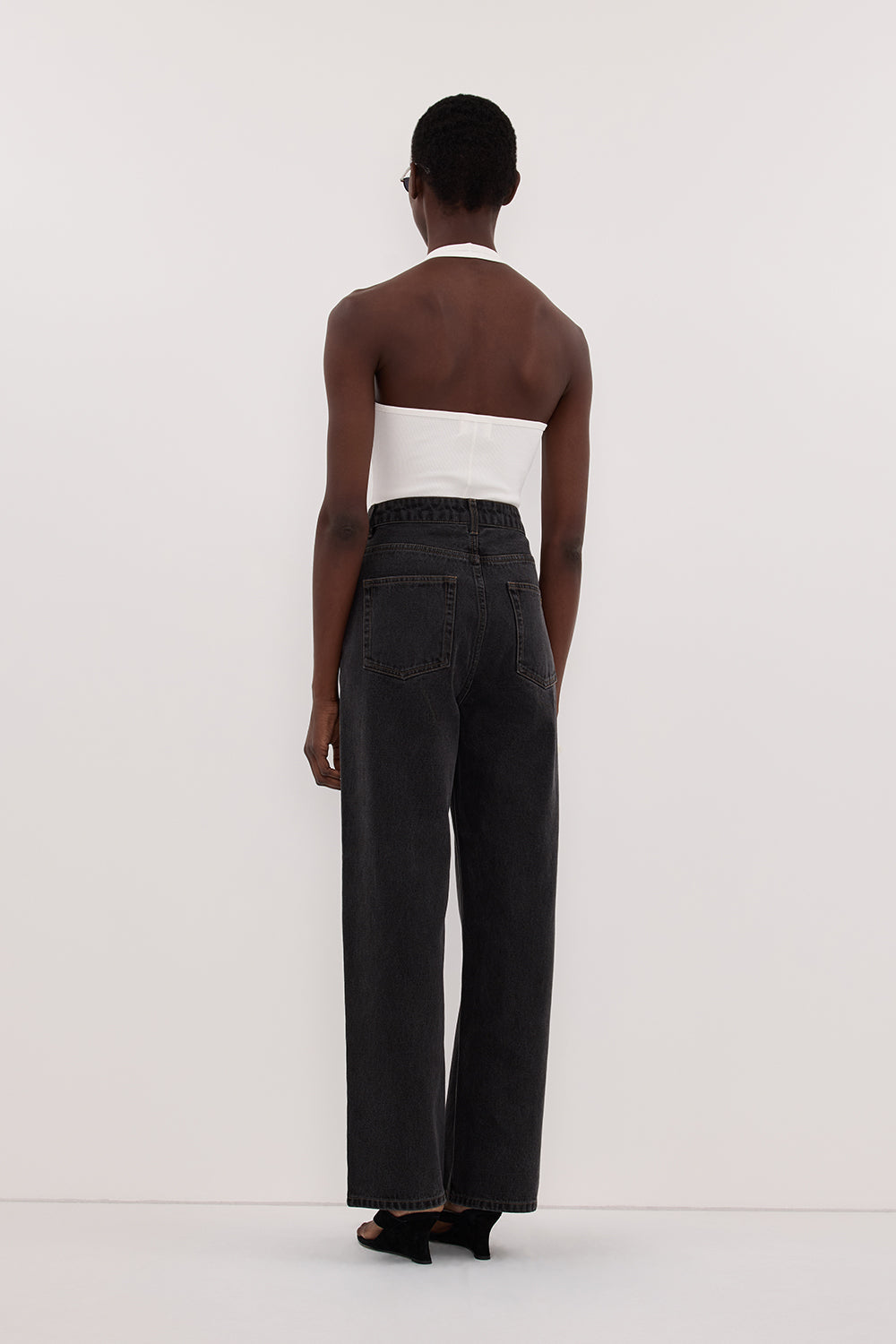 HARLAN OFF WHITE KNIT HALTER TOP