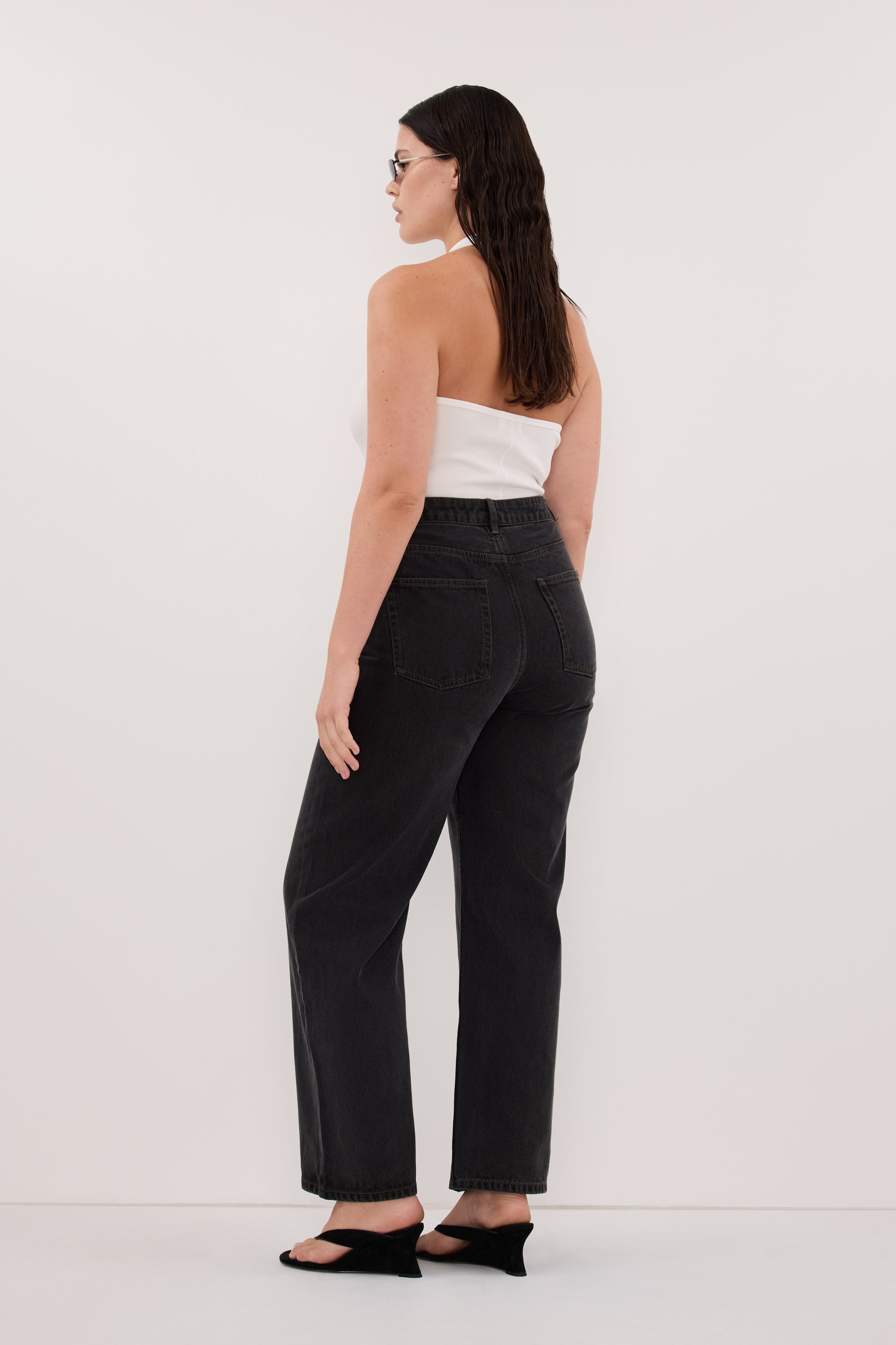 HARLAN OFF WHITE KNIT HALTER TOP