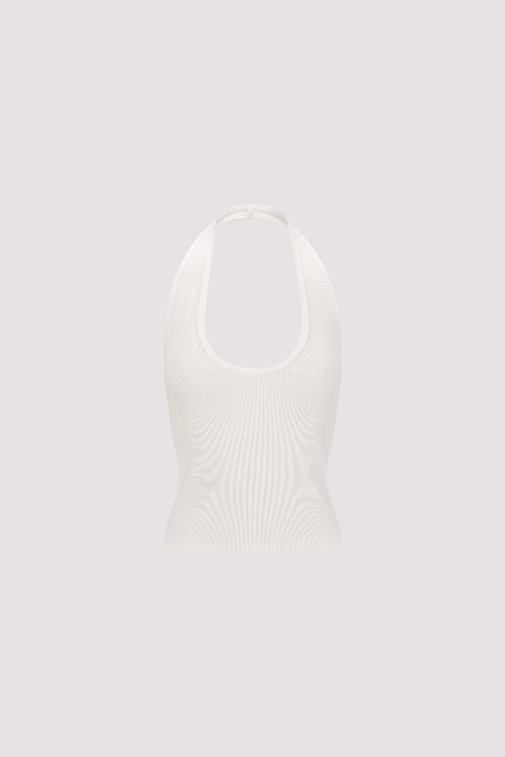 HARLAN OFF WHITE KNIT HALTER TOP