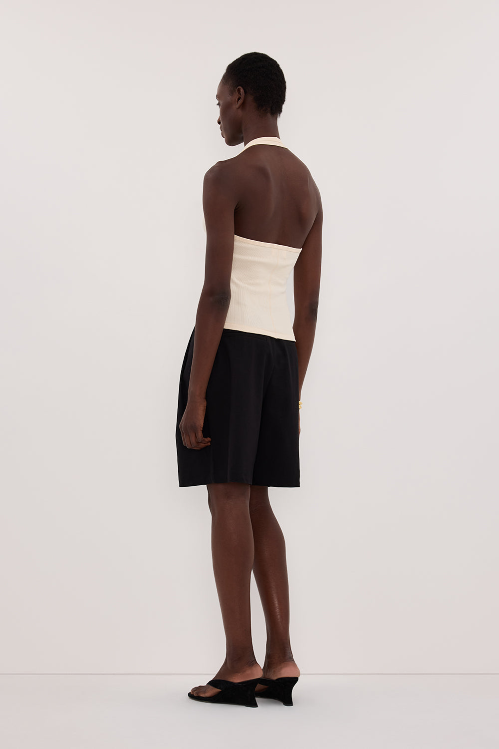 HARLAN SANDSTONE KNIT HALTER TOP