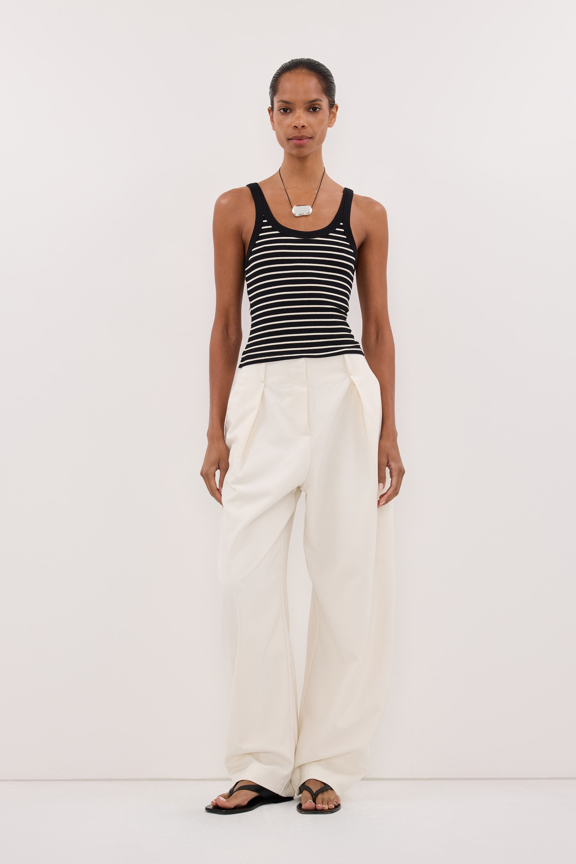 PENNY BLACK SLEEVELESS STRIPE KNIT TANK TOP