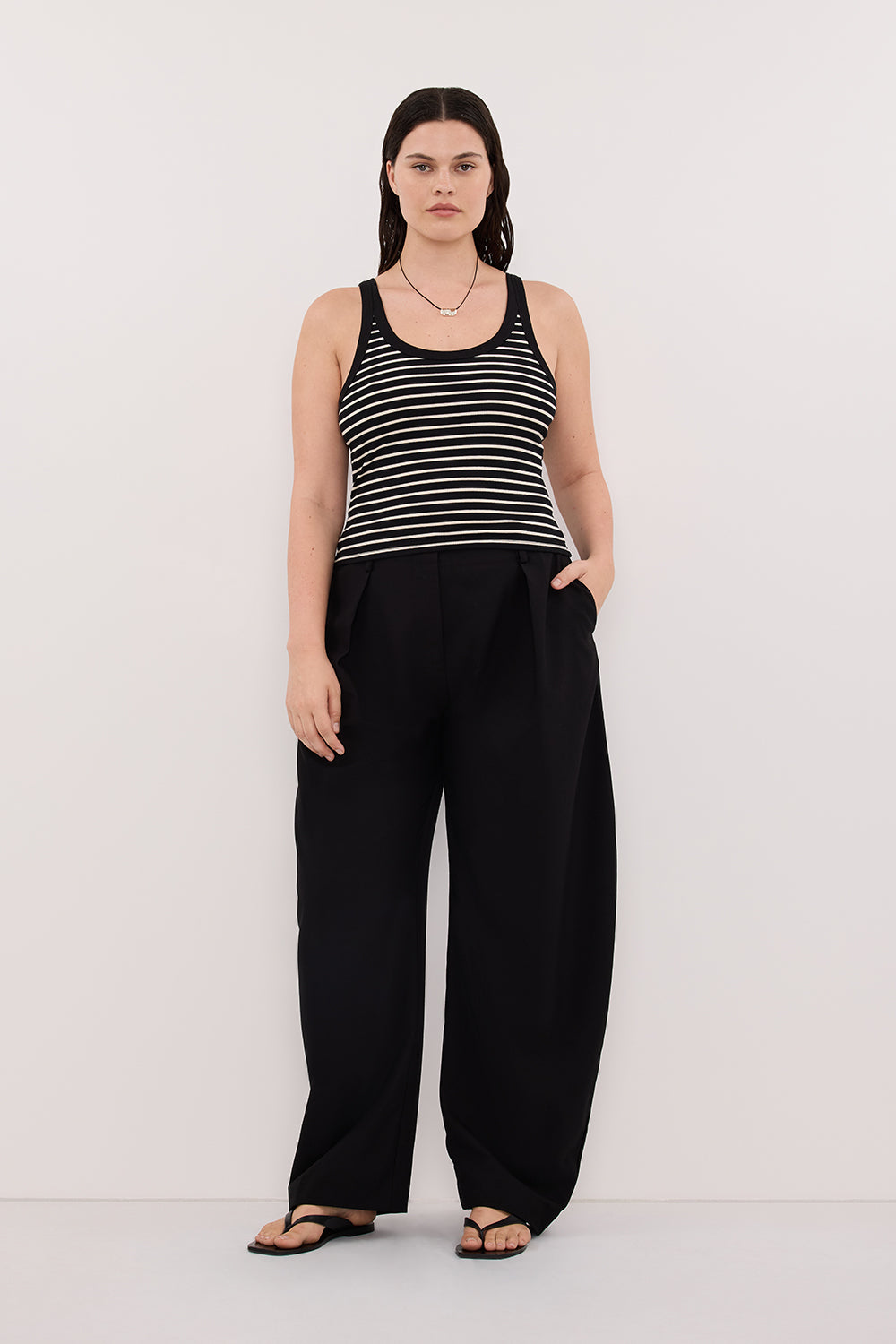 PENNY BLACK SLEEVELESS STRIPE KNIT TANK TOP