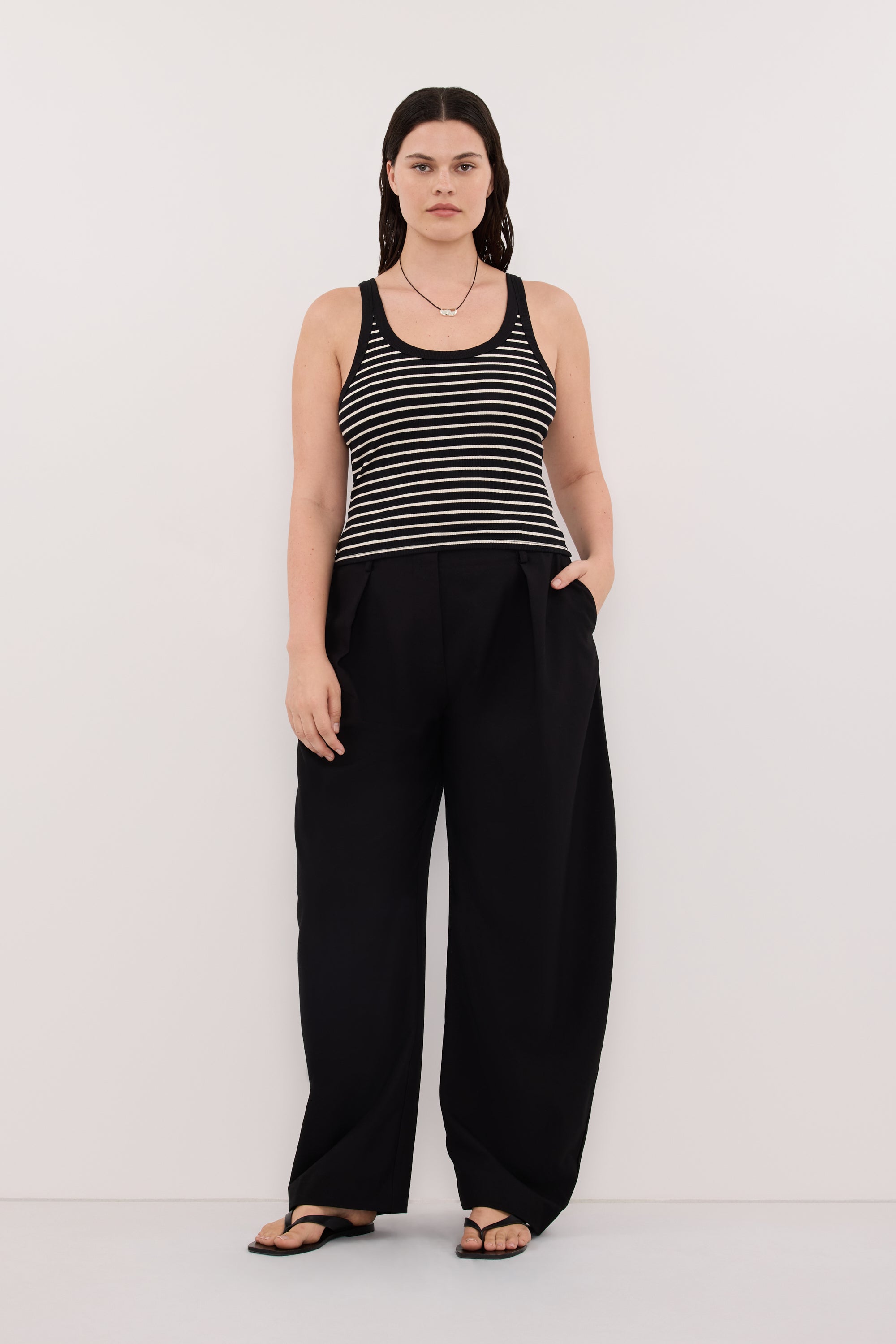 PENNY BLACK SLEEVELESS STRIPE KNIT TANK TOP