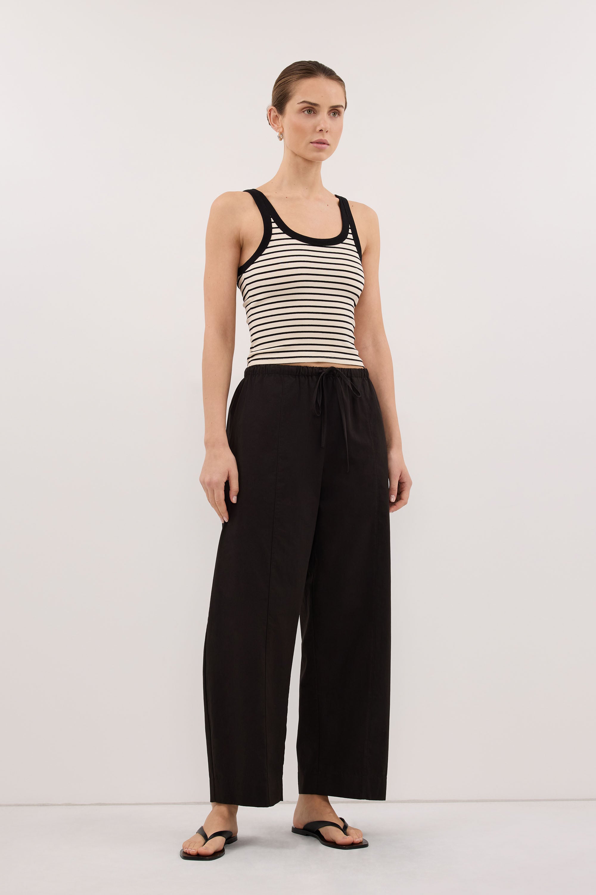 PENNY CREAM/BLACK STRIPE KNIT TANK – DISSH
