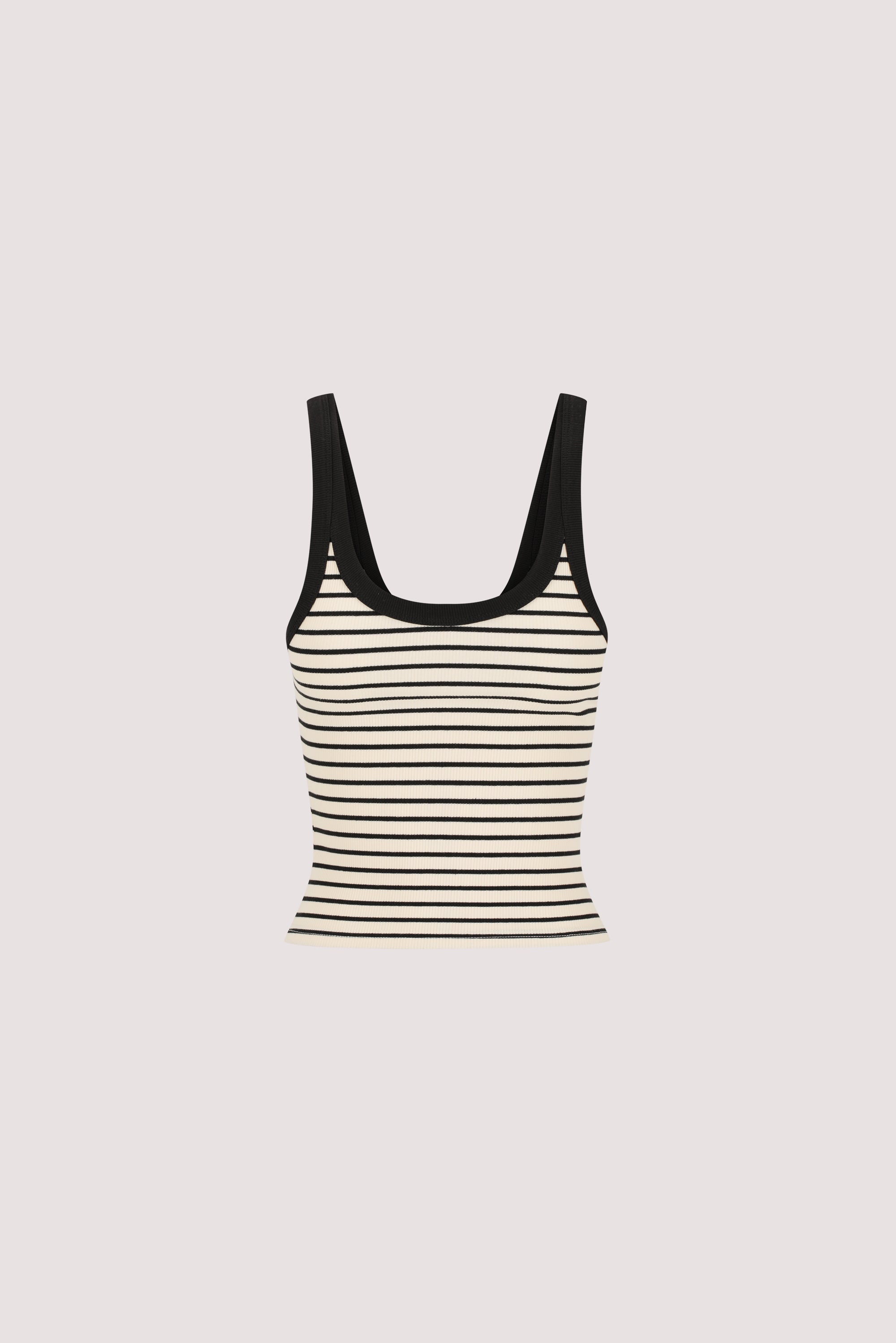 PENNY CREAM SLEEVELESS STRIPE KNIT TANK TOP