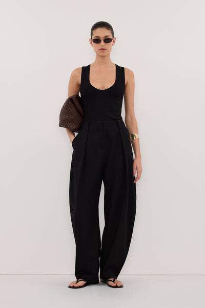 YASMIN BLACK KNIT TANK – DISSH