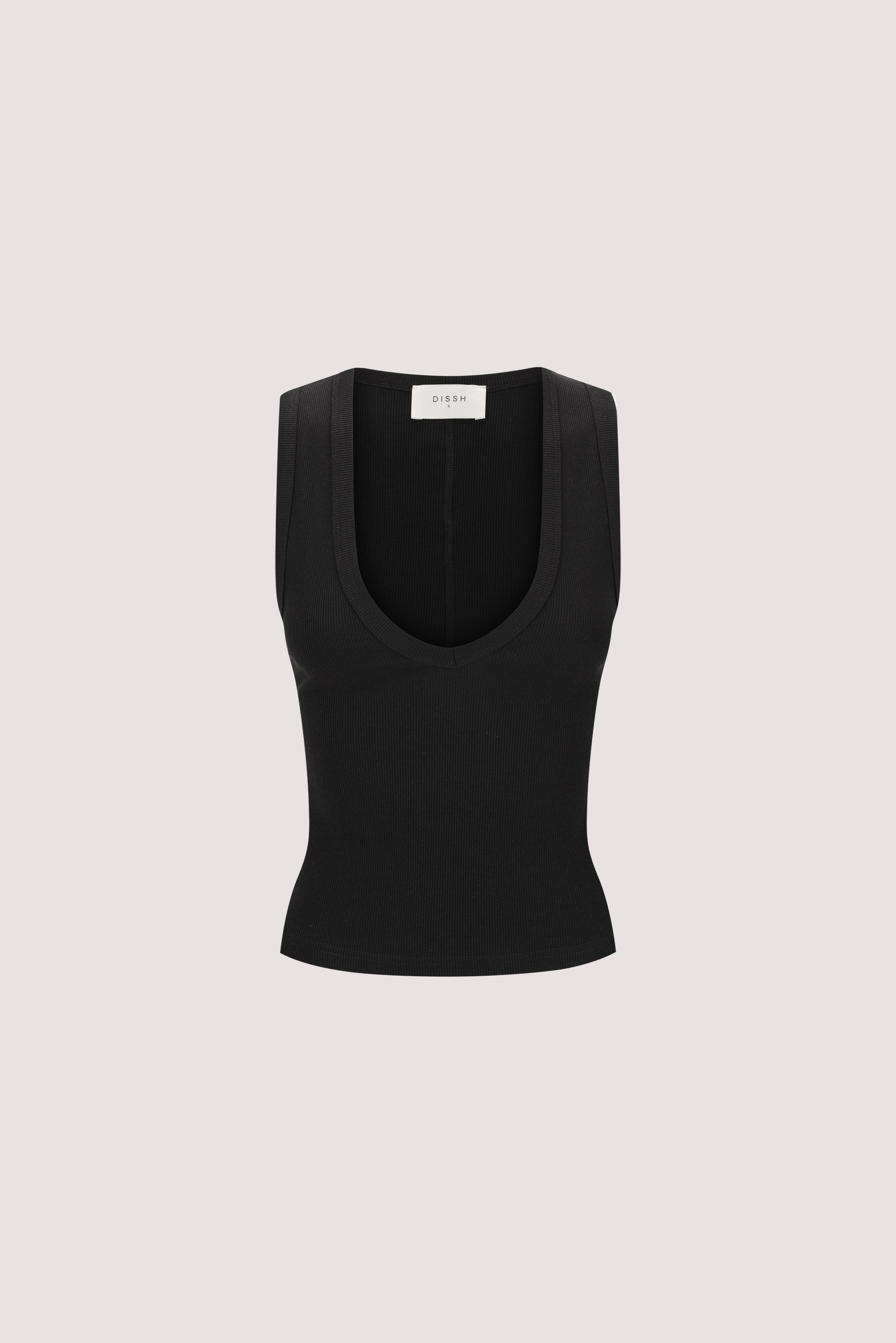 YASMIN BLACK SLEEVELESS KNIT TANK
