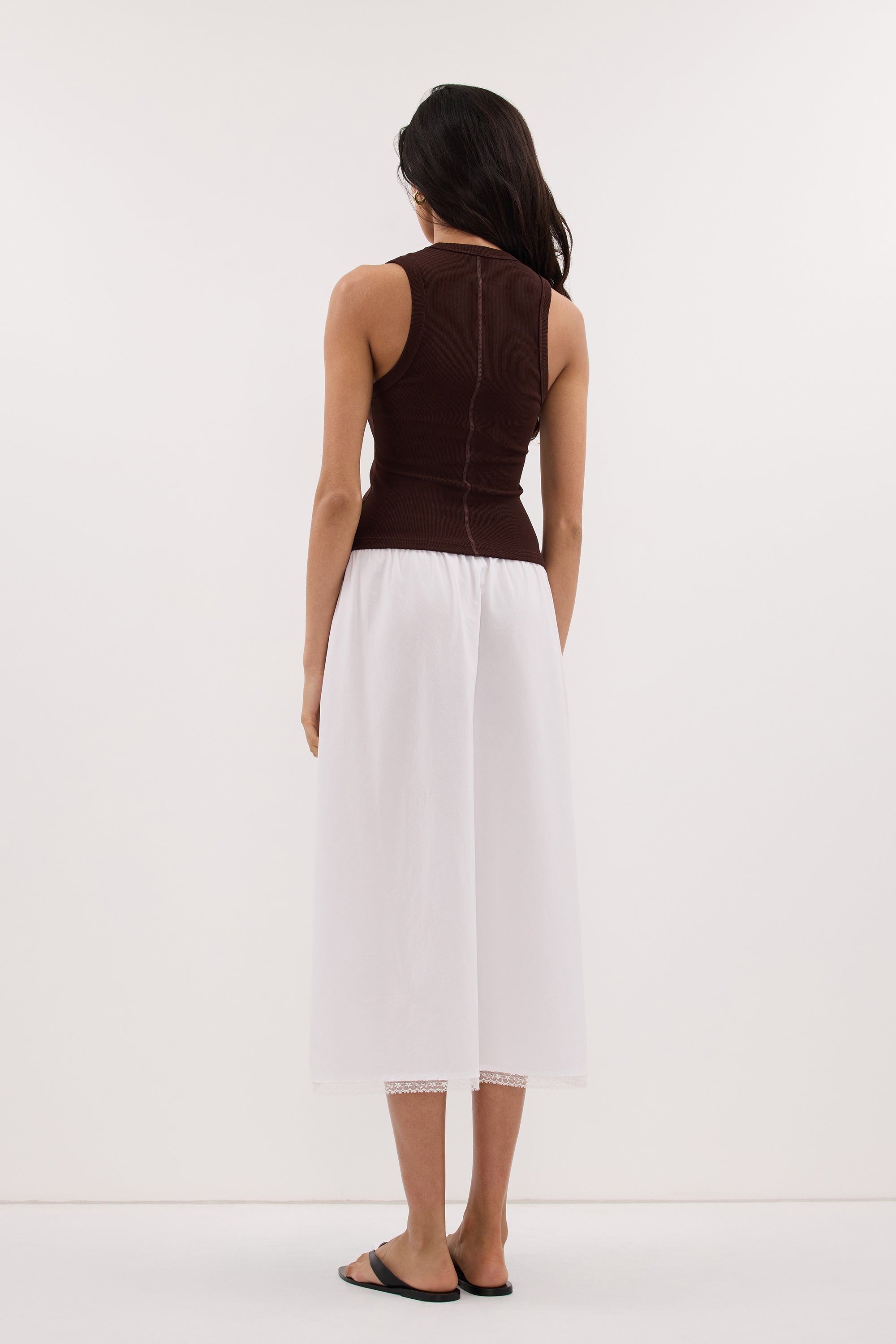 YASMIN BURNT CHOC SLEEVELESS KNIT TANK