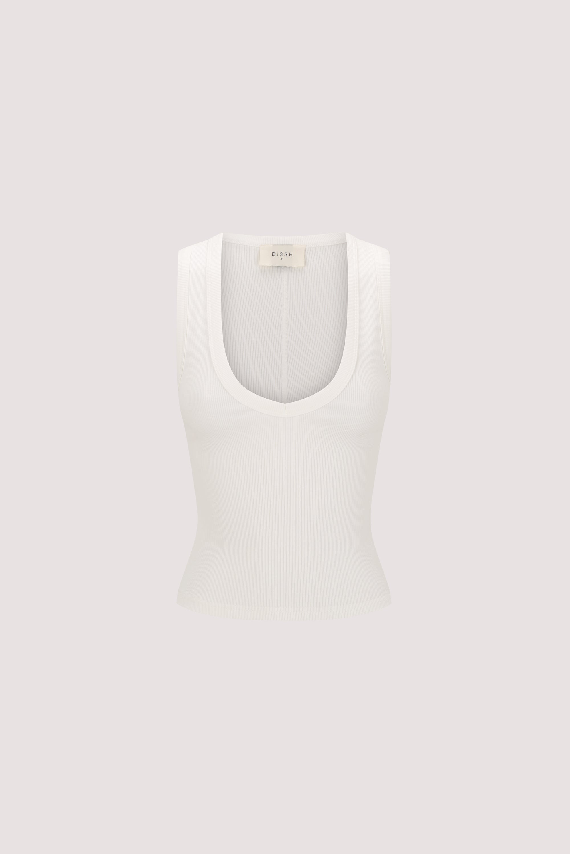 YASMIN OFF WHITE SLEEVELESS KNIT TANK
